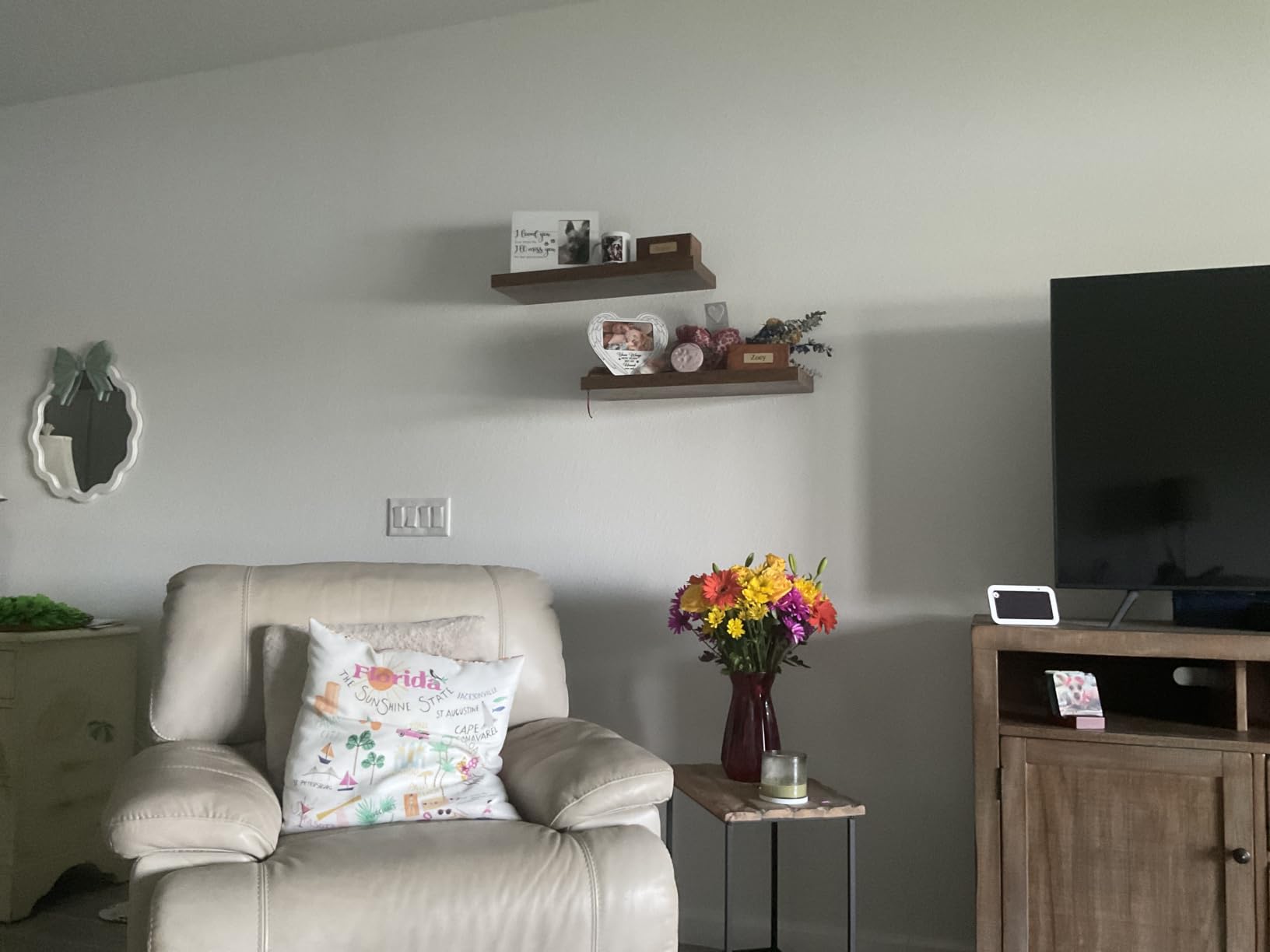 QEEIG Bathroom Floating Shelves for Wall (Brown, Set of 2, 15.7