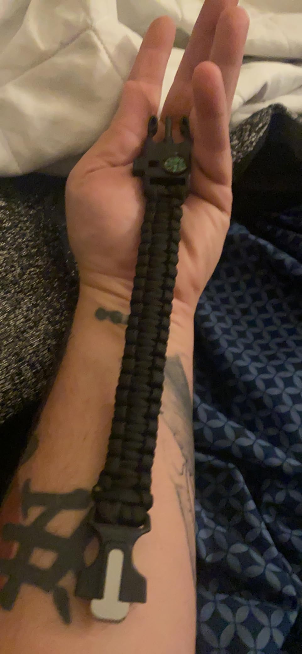 Bracelets,Survival Bracelets for Men Paracord Tactical 5-in-1 Camping Gear Kits,with 12-ft Detachable Parachute Rope,Fire Starter,Embedded Compass,Whistle&Emergency Multitools customer photo 1