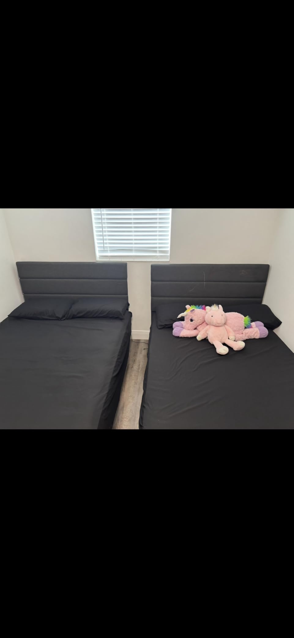 Allewie King Size Platform Bed Frame with Fabric Upholstered Headboard Gray customer photo 1