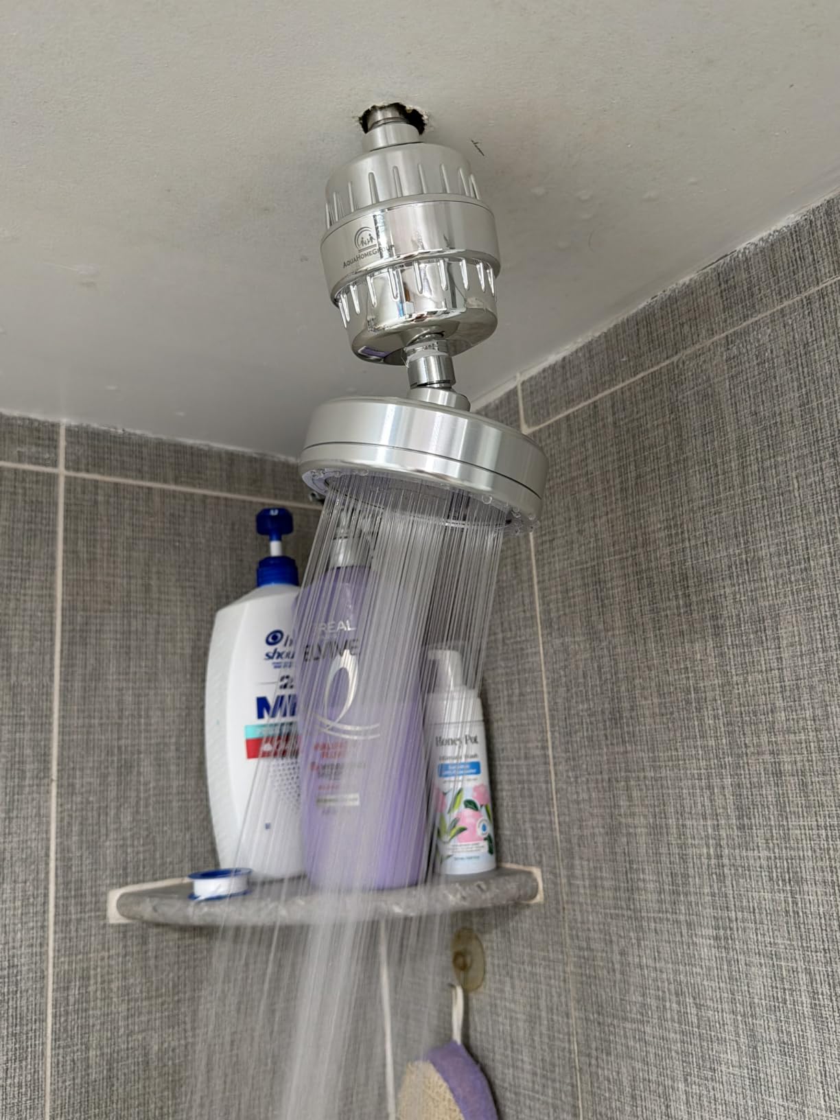 AquaHomeGroup Filtered Shower Head, 20+3 Stage, Reduces Chlorine, Chrome customer photo 2