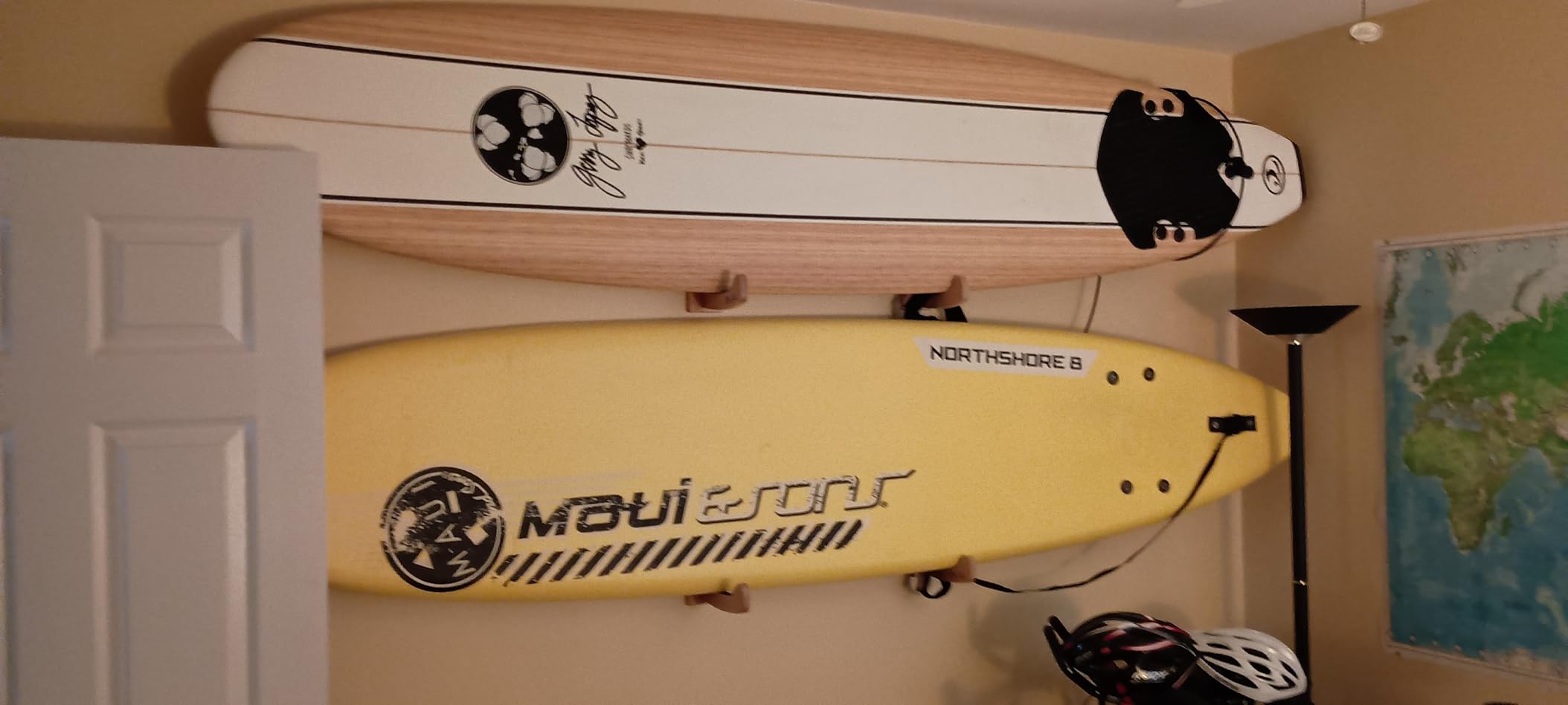 TWO STONES Surfboard Racks for The Wall, Surfboard Rack Hanger Works as a Shortboard, Skimboard & Longboard Hanger or Stand Indoor or Outdoor customer photo 1