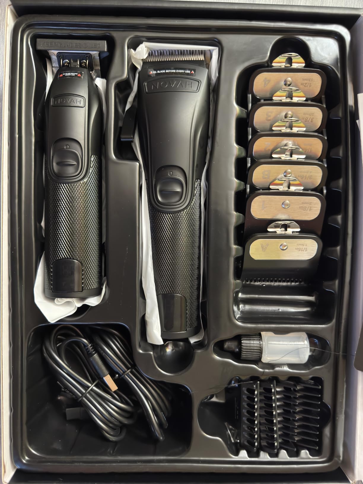 Novah Professional Hair Clippers for Men, Professional Barber Clippers and Trimmer Set, Mens Cordless Hair Clipper for Barbers Haircut Kit Fade customer photo 1