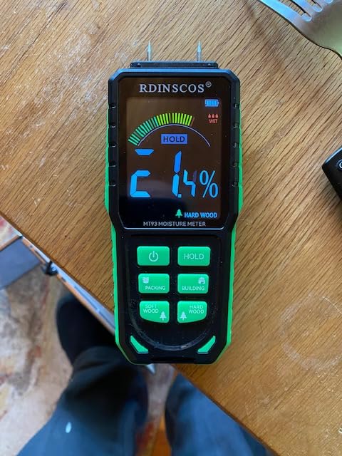 RDINSCOS Wood Moisture Meter for Firewood, Softwood, Hardwood | 4 Modes Wood Humidity Meter, LCD Display Screen, Flashlight, Replaceable Pins, for Wood Floors customer photo 1