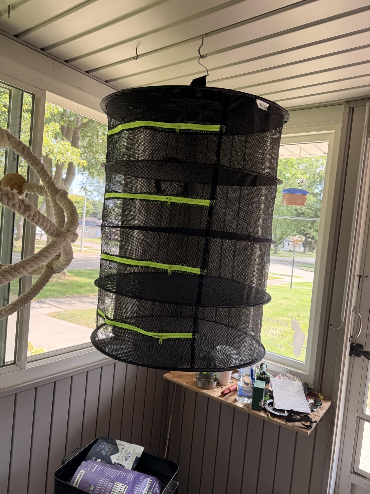 VIVOSUN 6-Layer Mesh Drying Rack Hanging Design with Green Zippers for Dehydrating, Indoor and Outdoor Pruning Shears Included customer photo 1