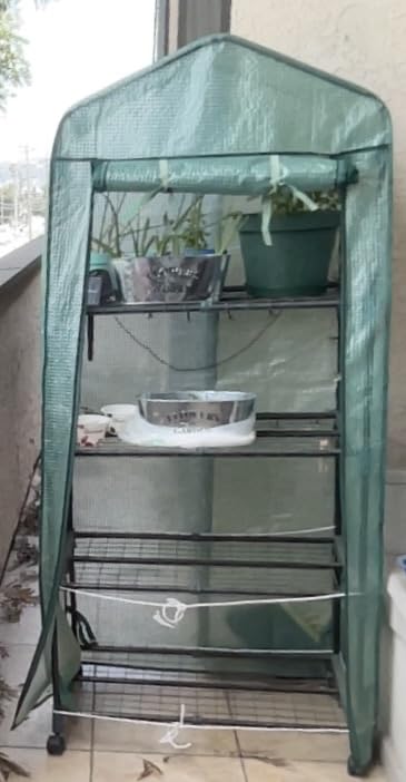 VIVOSUN Portable Mini Greenhouse 47x23x23-Inch Tunnels, PE Cover with Roll-up Zipper Door, for Indoor Outdoor or Garden Plant Growing, White customer photo 1