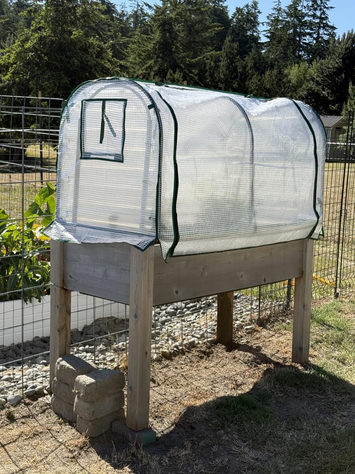 VIVOSUN Portable Mini Greenhouse 47x23x23-Inch Tunnels, PE Cover with Roll-up Zipper Door, for Indoor Outdoor or Garden Plant Growing, White customer photo 2