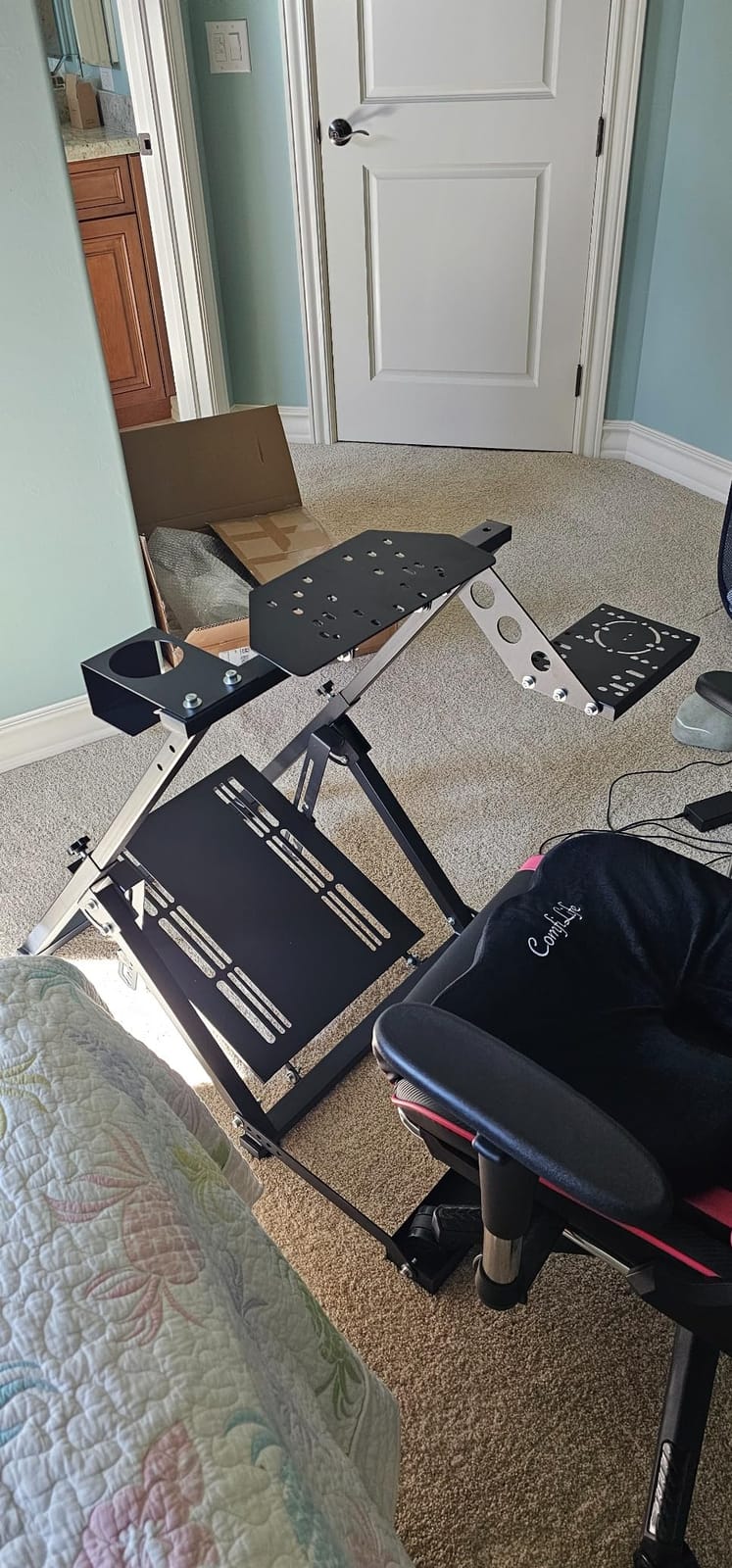 Marada X Frame Steering Wheel Stand Racing Sim Cockpit with Seat Slot | Easy Foldable Fit for Logitech G25 G27 G29 G920, for Thrustmaster T300 T248, for Fanatec, No Pedal & Shifter customer photo 2