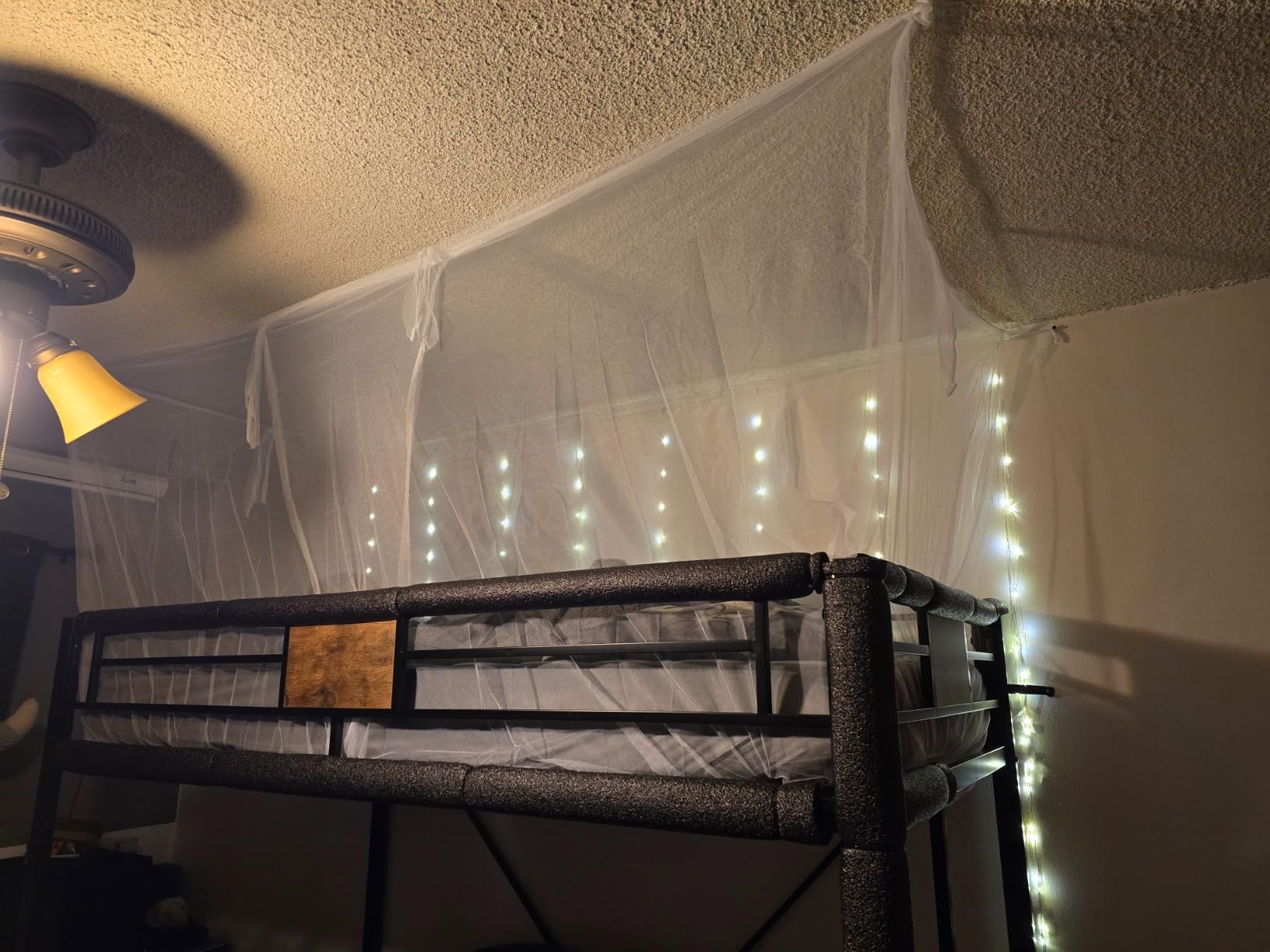 SHA CERLIN Loft Bed Twin Size with Ladder and Guardrail,Rustic Design customer photo 2