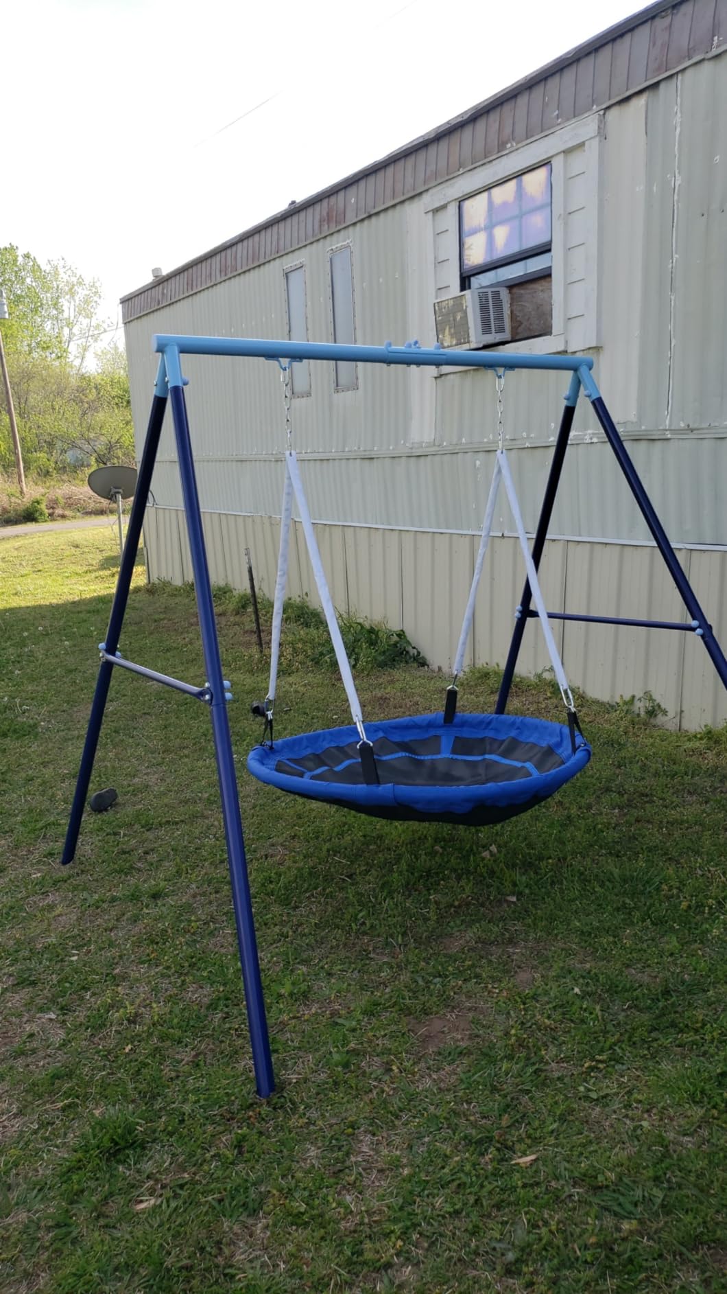 500lbs Heavy Duty Metal Saucer Swing Set Backyard Kids 45