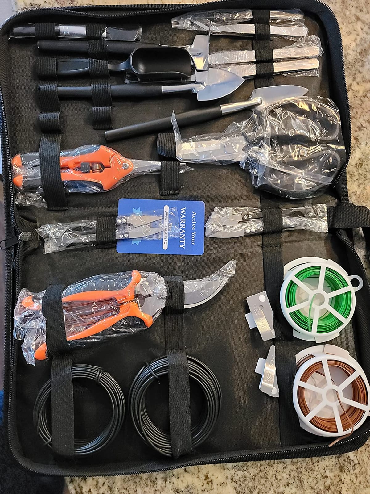 Bonsai Tools Set, 20 Pcs Gardening Succulent Tree Indoor Beginner Tool Kit, Include 262 Feet Bonsai Wire, 29.5