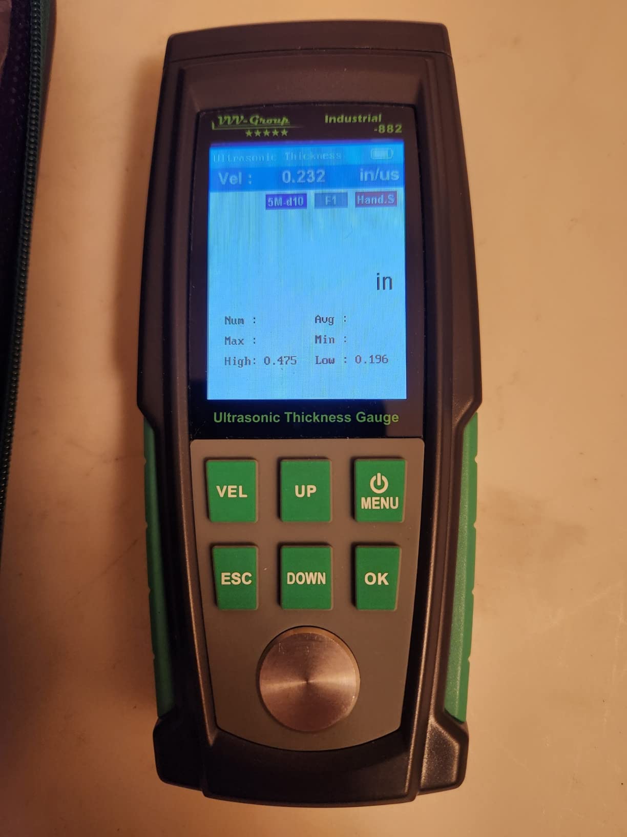 Ultrasonic Thickness Gauge Industrial-882 - Metal Thickness Tester for Steel, Pipes and Industrial Materials, 0.039-8.858 in (1-225 mm) Range, Color LCD, Auto Calibration, Handheld Thickness Tester customer photo 1
