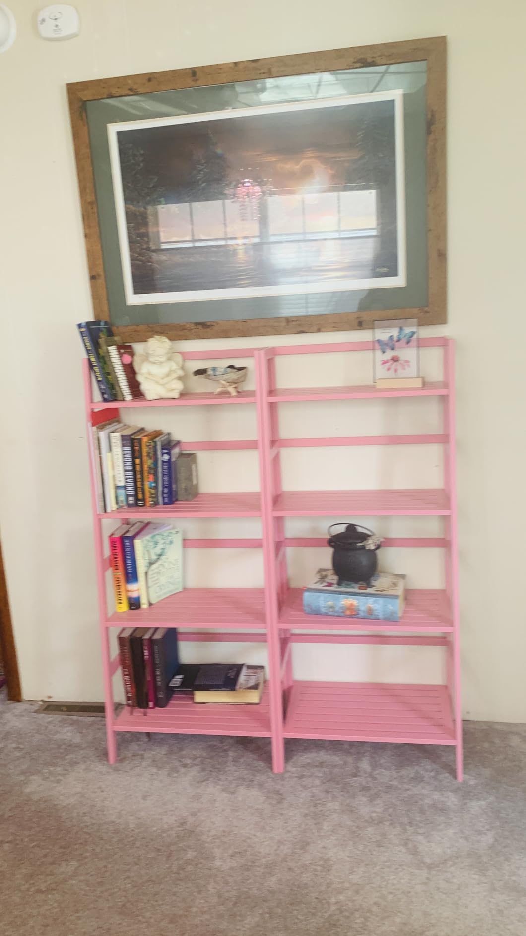 Bamboo Ladder Shelf, 4-Tier Wooden Ladder Bookshelf & Bookcase Organizer customer photo 2