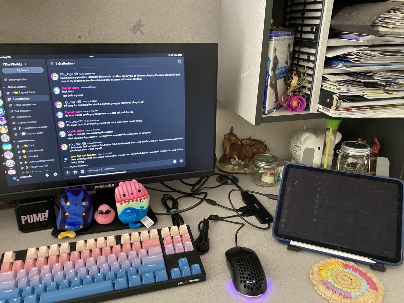 YMDK Double Shot 122 Dyed PBT Shine Through OEM Profile Keycap Rainbow Carbon Sunset Backlit Keycaps for MX Switches Mechanical Keyboard(Only Keycap) (Dolch 122 Key) customer photo 2