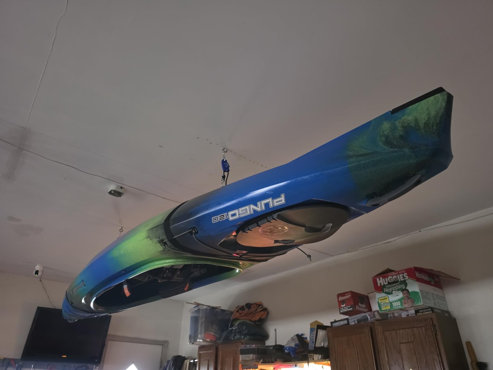 Tie Boss Kayak Hanger, Kayak Hoist & Overhead Garage Ceiling Storage System customer photo 2