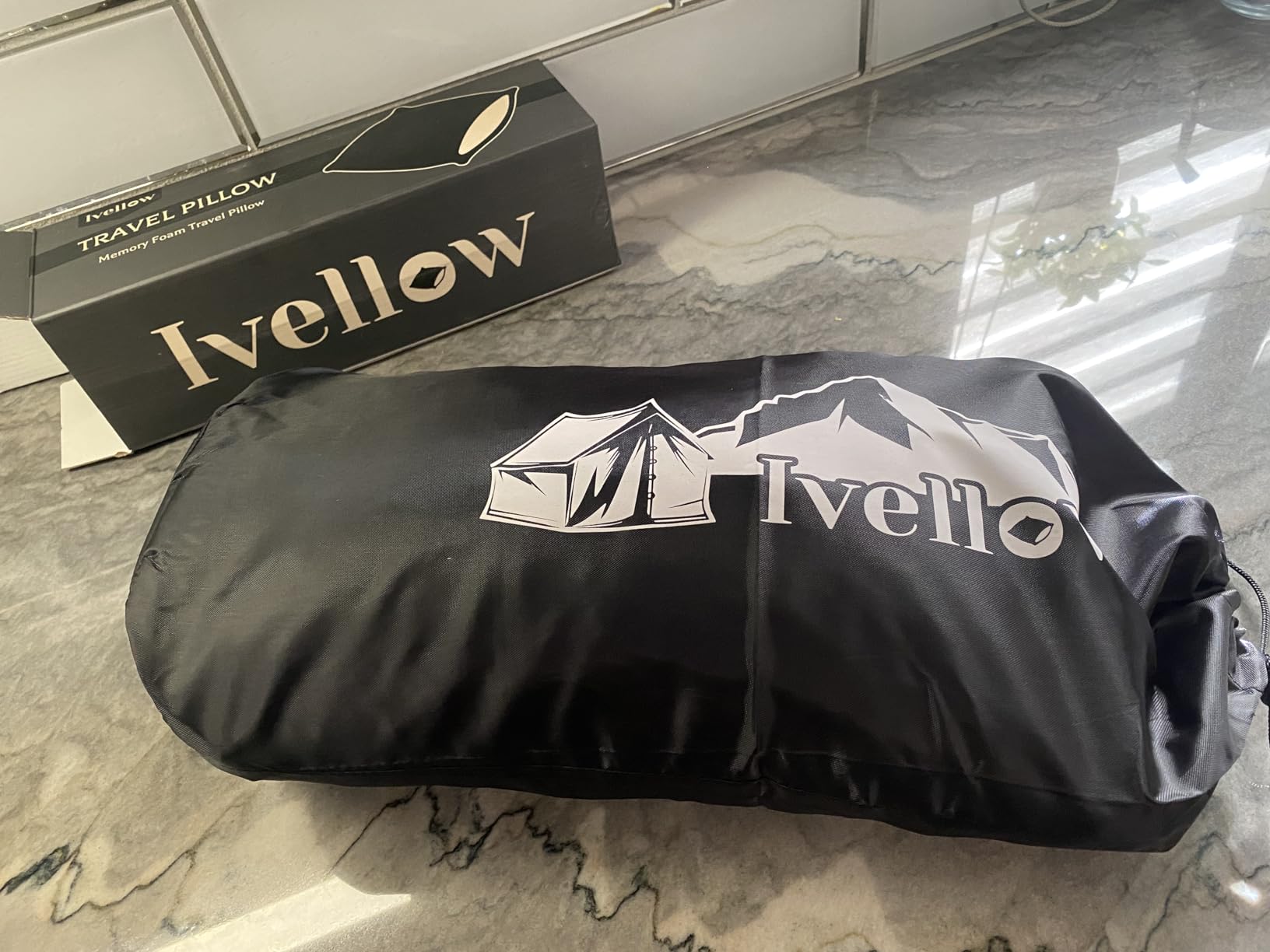 Ivellow Travel Pillow, Camping Pillow for Sleeping, Shredded Memory Foam customer photo 1