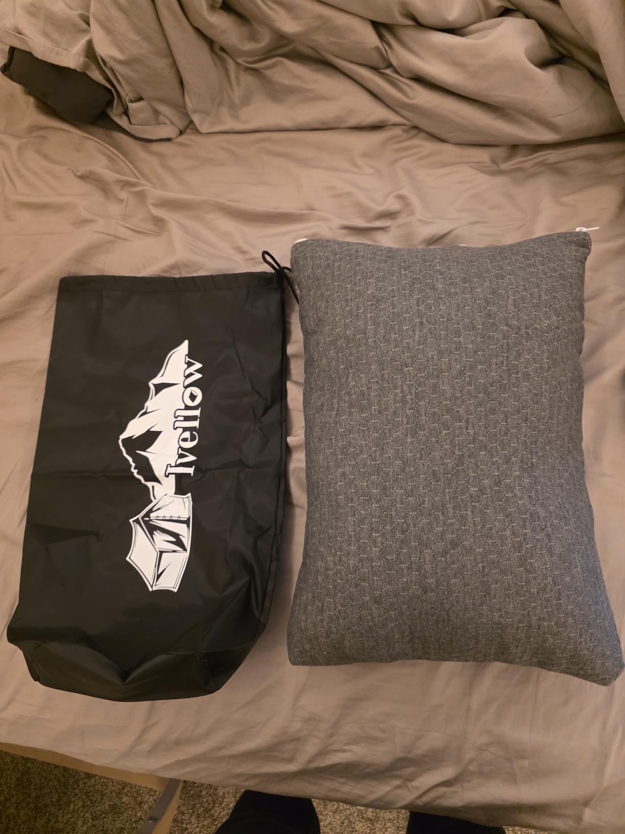 Ivellow Travel Pillow, Camping Pillow for Sleeping, Shredded Memory Foam customer photo 2