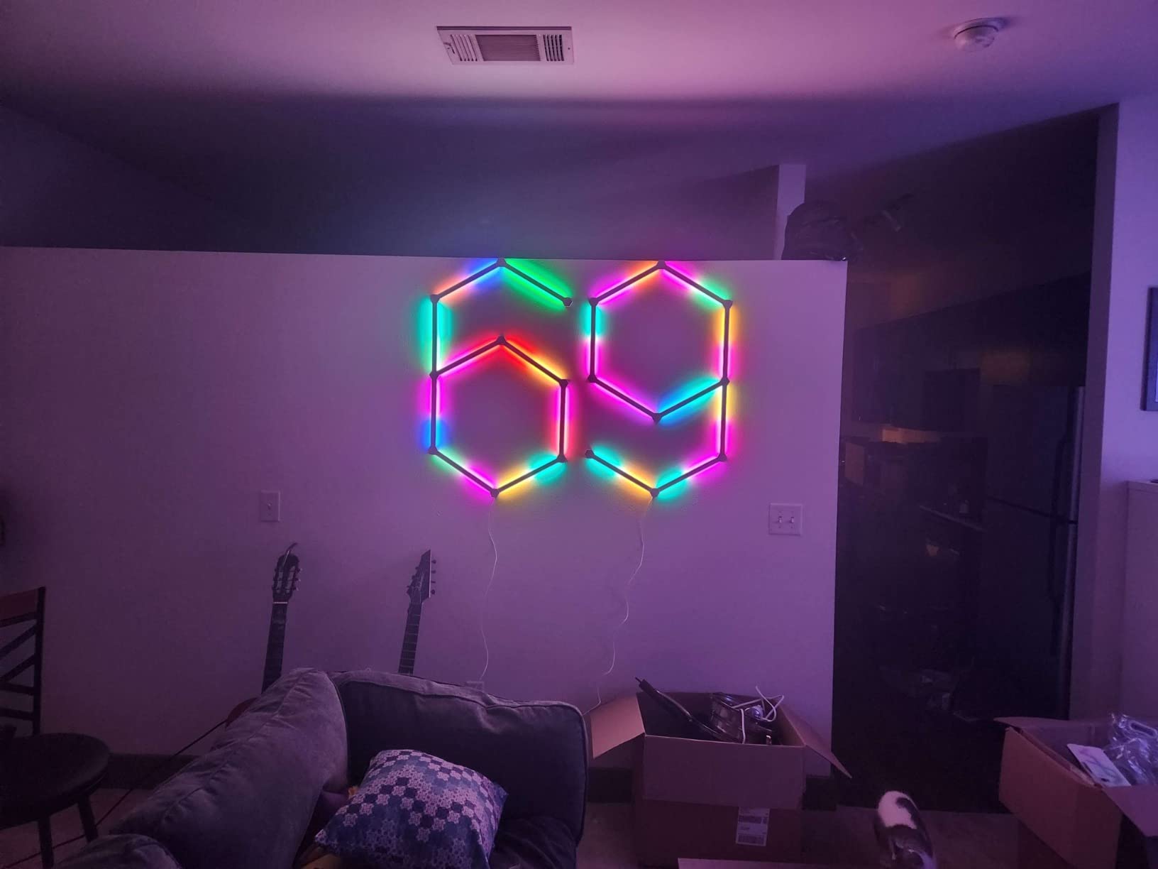 Nanoleaf Lines WiFi Smart RGBW 16M Color LED Dimmable Gaming and Home Decor Wall Lights Smarter Kit (60 Degree Smarter Kit (9 Lines)) customer photo 1