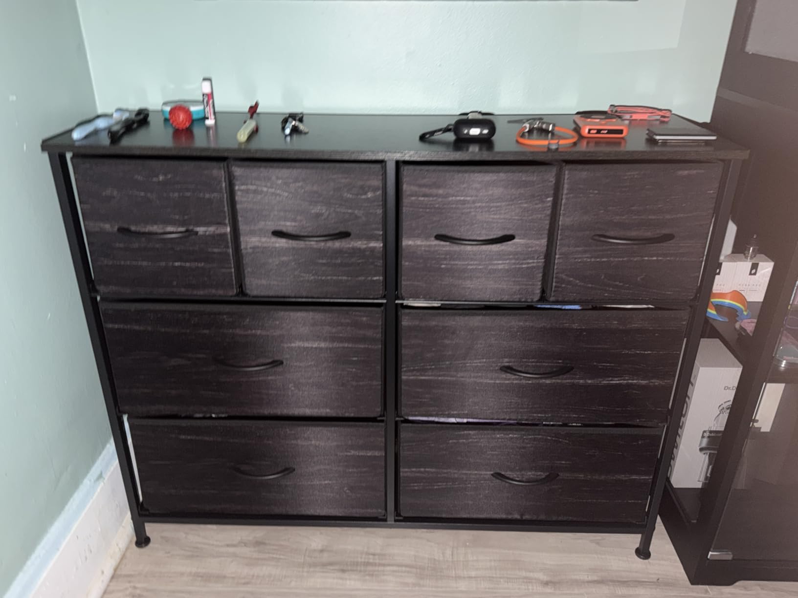 WLIVE Wide Dresser for Bedroom, 8 Drawer Chest of Drawers, Black Wood Grain customer photo 1