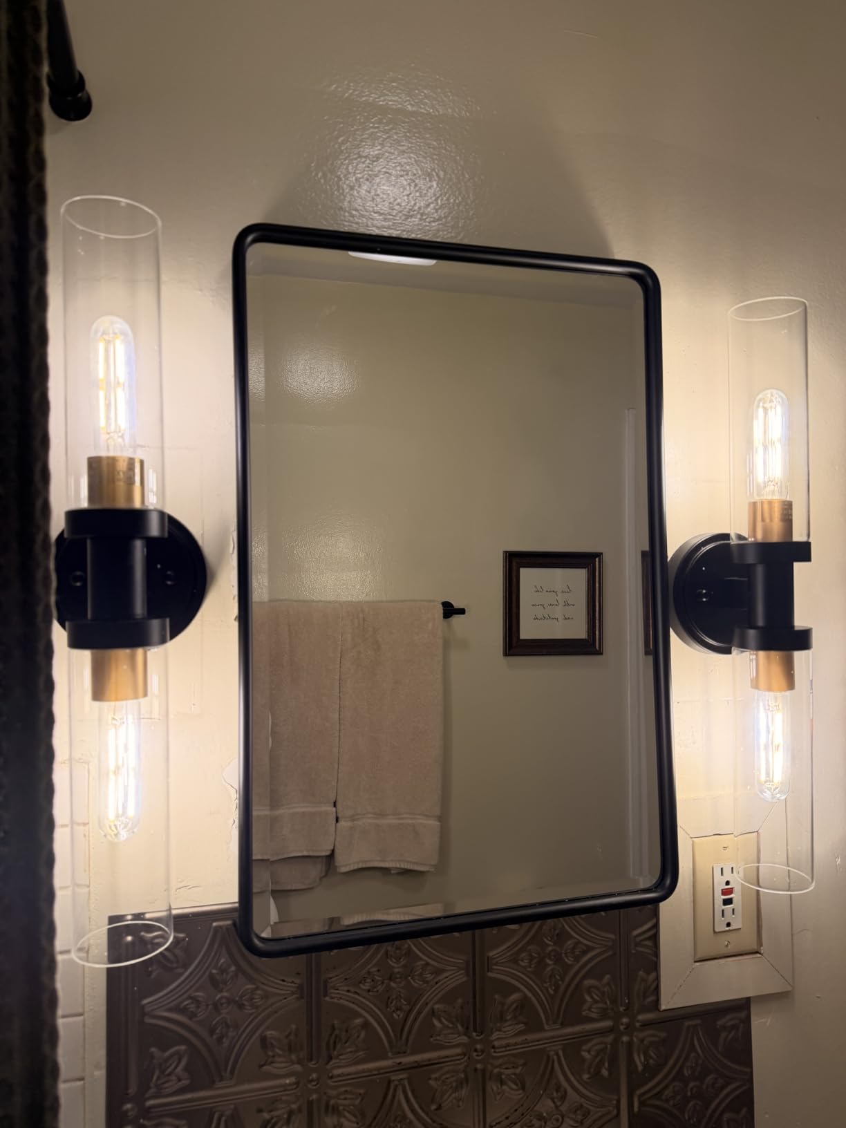 TEHOME 16x24 Brushed Nickel Recessed Bevel Mirrored Bathroom Medicine Cabinet customer photo 2