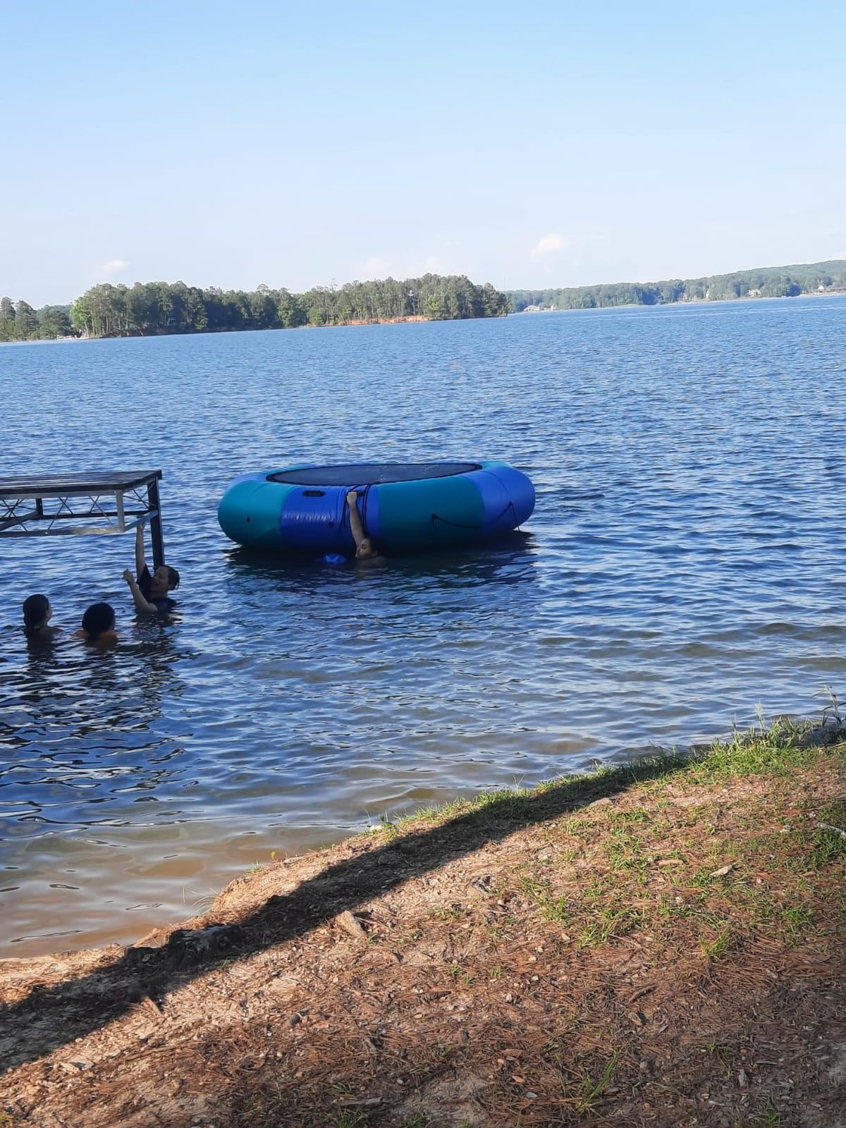 Goplus Inflatable Water Trampoline, 10FT/12FT/15FT Recreational Water Bouncer w/Electric Inflator, Rope Ladder, Mooring Ropes, Anchor, Adults Youth Bounce Swim Platform for Lakes, Pools customer photo 2