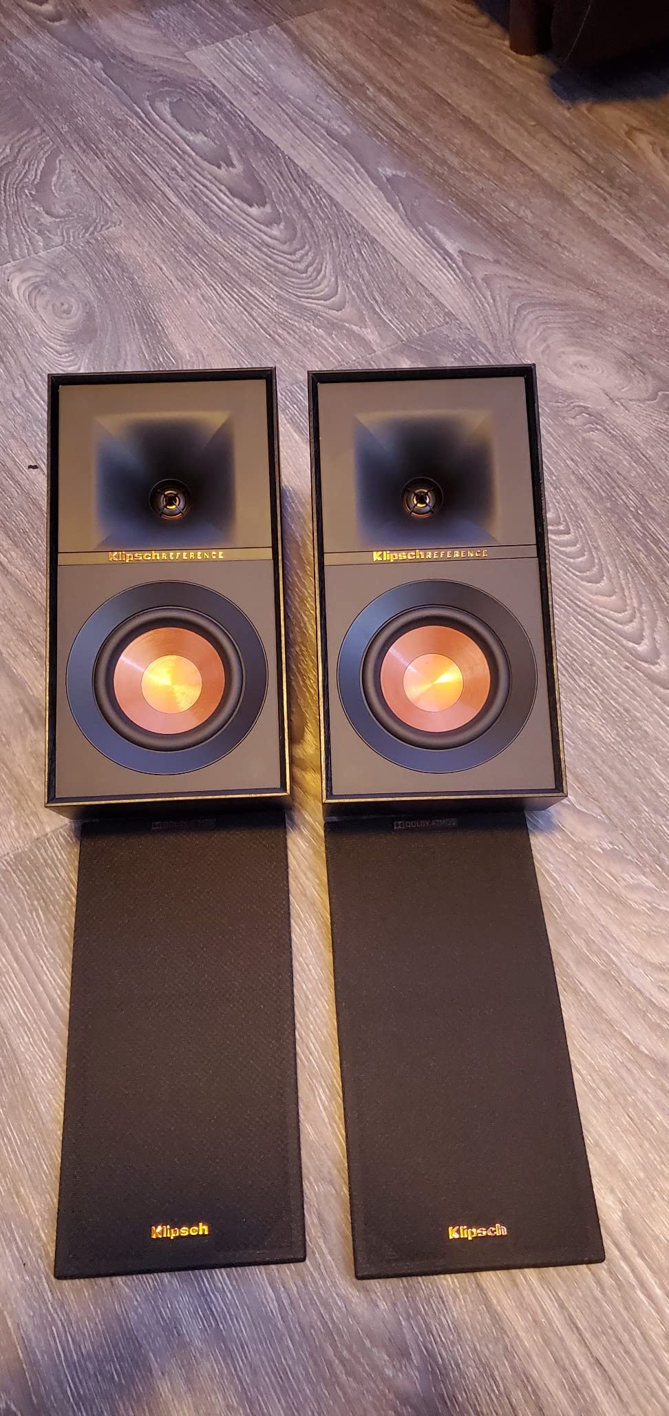 Klipsch Reference Next Generation R-40SA Dolby Atmos High-Performance, Horn-Loaded Elevation Surround Speaker Pair for Best-in-Class Immersive Home Theater in Black customer photo 1