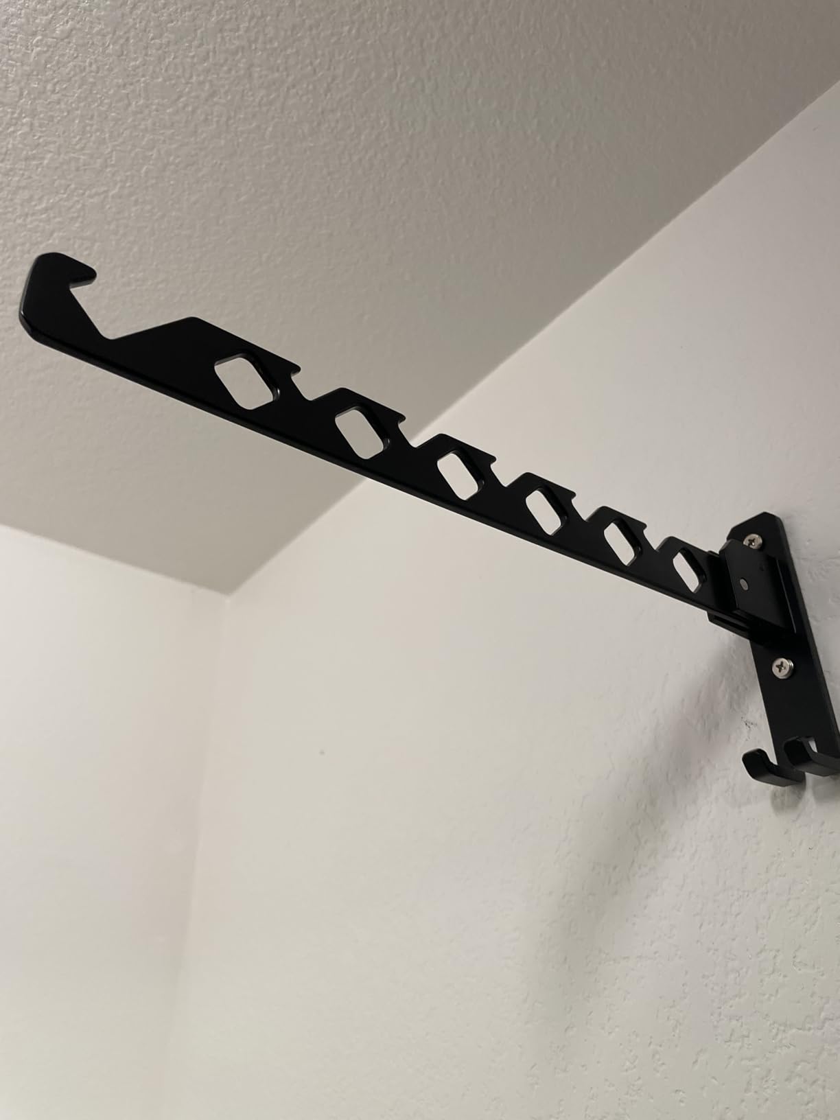 Wall Mounted Clothes Drying Rack, Wall Clothes Hanger Foldable, Laundry Hanger Hook for Bathroom, Wall Clothes Rack Indoor, Perfect for Small Spaces, Matte Black customer photo 2