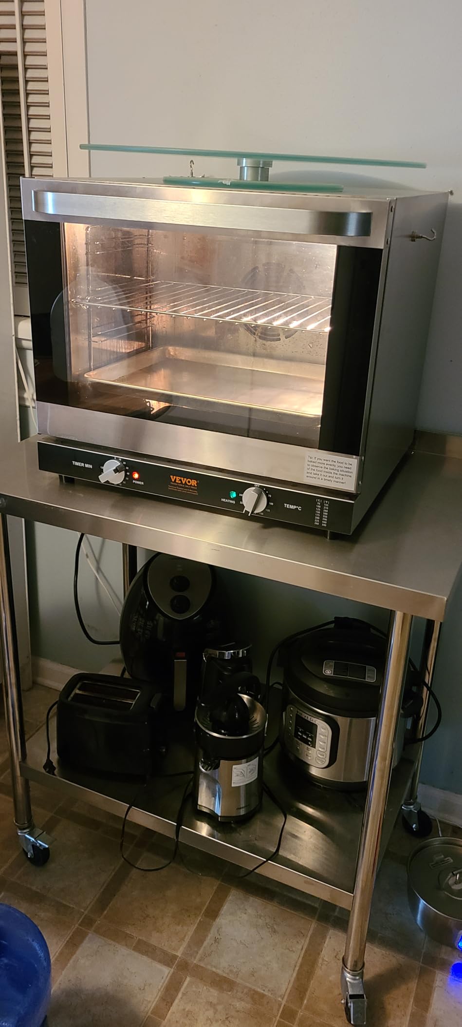 VEVOR Commercial Convection Oven, 66L/60Qt, Half-Size Conventional Oven Countertop, 1800W 4-Tier Toaster w/Front Glass Door, w/Trays Wire Racks Clip Gloves, 120V customer photo 1