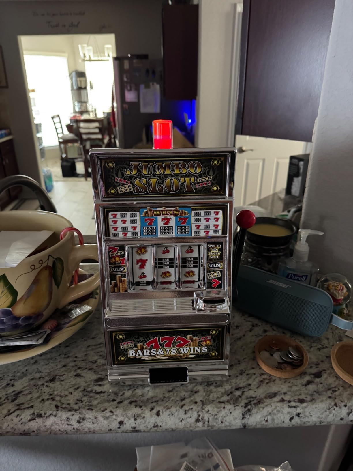PowerTRC Jumbo Slot Machine Coin Bank | Casino Toy Slots Piggy Bank | Flashing Lights and Jackpot Sounds customer photo 2
