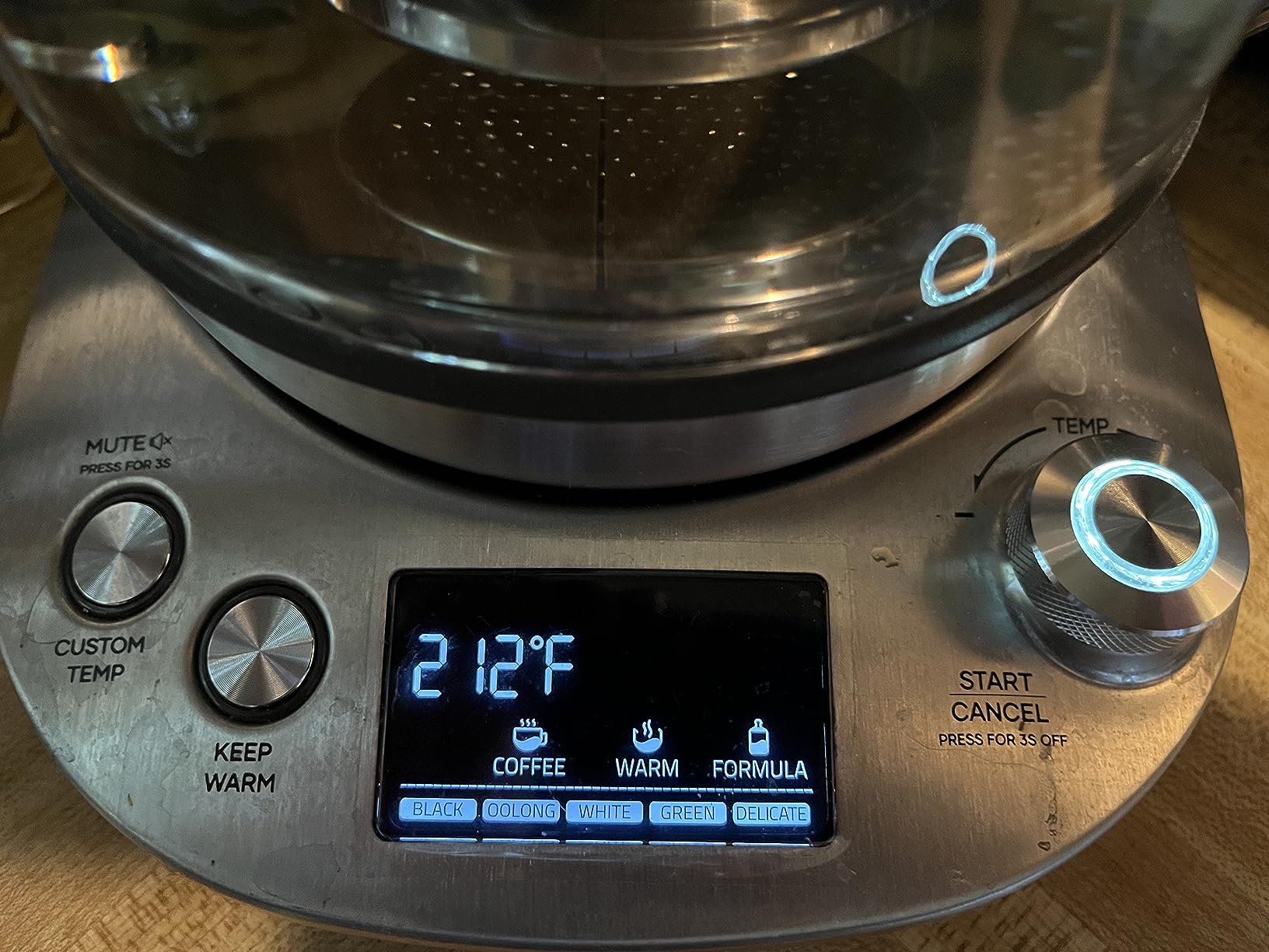 Mecity Electric Tea Kettle with Removable Infuser, 9 Preset Brewing Programs, Temperature Control, 2 Hours Keep Warm, Borosilicate Glass, 1.7 Liter, 1200W customer photo 2