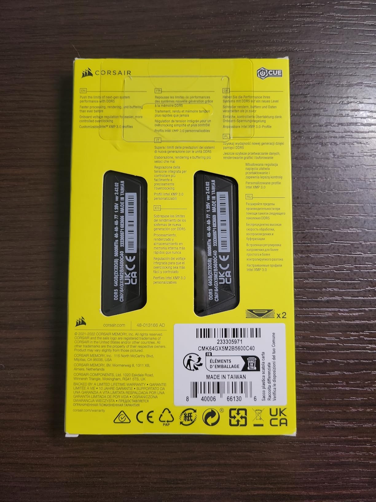 CORSAIR Vengeance DDR5 RAM 64GB (2x32GB) 5600MHz CL40-40-40-77 1.25V Intel XMP Desktop Computer Memory - Black (CMK64GX5M2B5600C40) customer photo 1