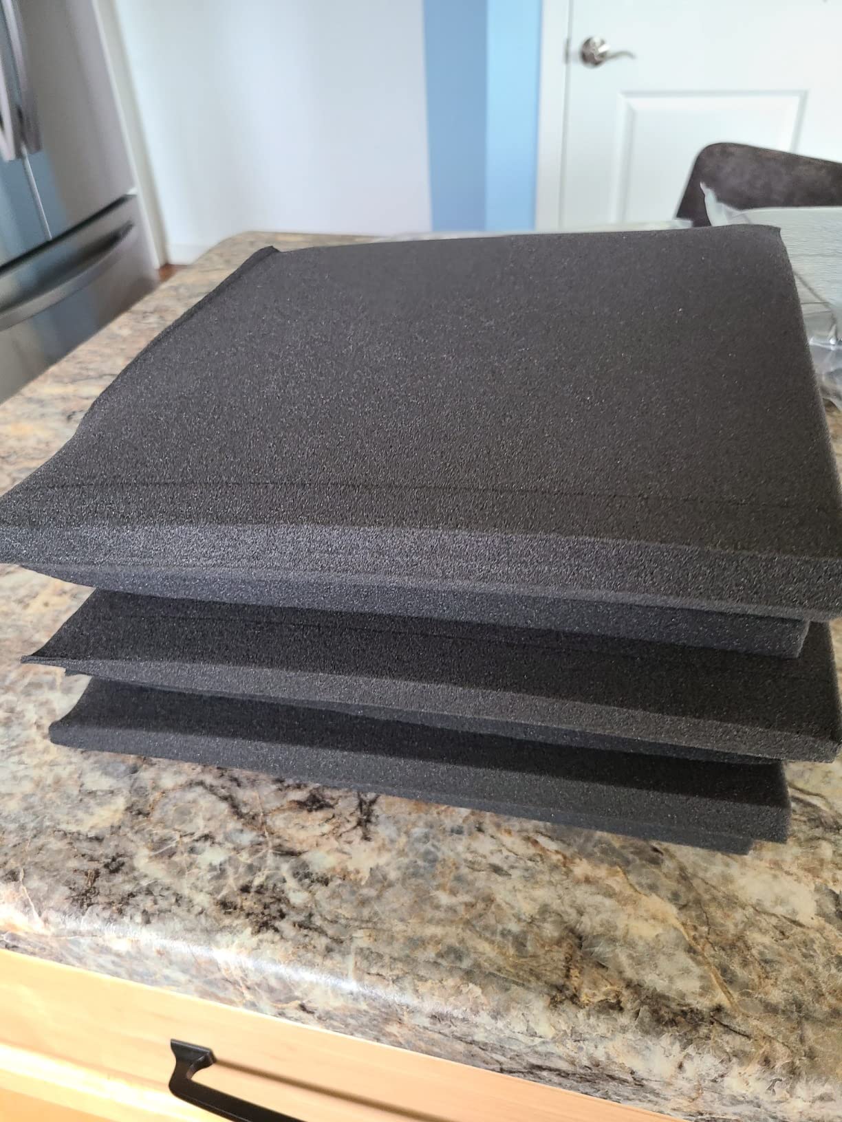 GUERRI Sound Proof Foam Panels - 12 x 12 x 2 Inches 36 Pack Wedges Acoustic Foam Panels Sound Proofing Padding for Walls and Ceiling High Density Foam Studio Foam (Black) customer photo 2