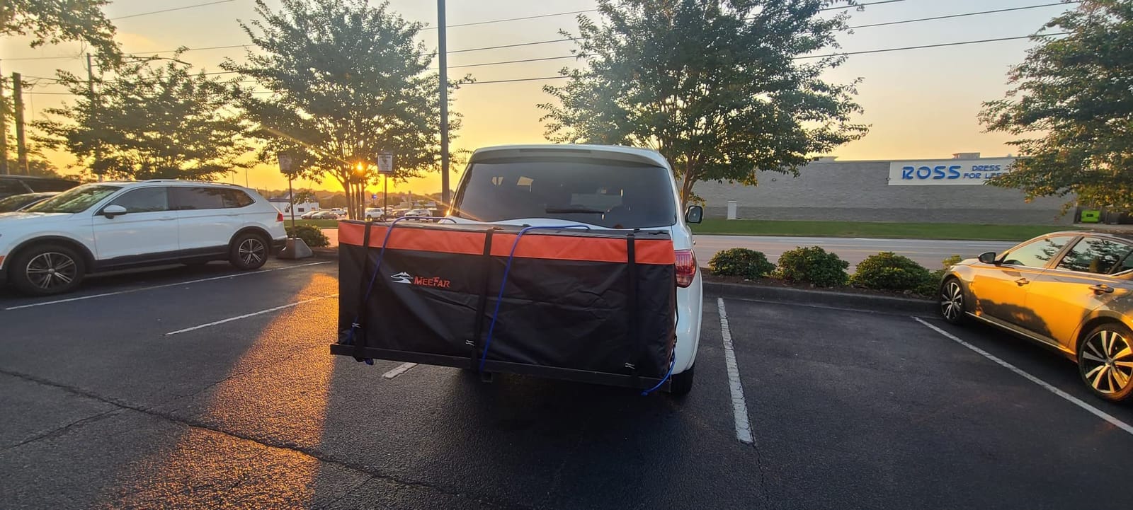 Car Roof Bag Rooftop Cargo Carrier Bag Waterproof 21 Cubic Feet roof Cargo | Soft Shell Luggage rack bag for All Vehicle with/Without Rack, Includes Anti-Slip Mat, 10 Reinforced Straps, 6 Door Hooks, Lock customer photo 1
