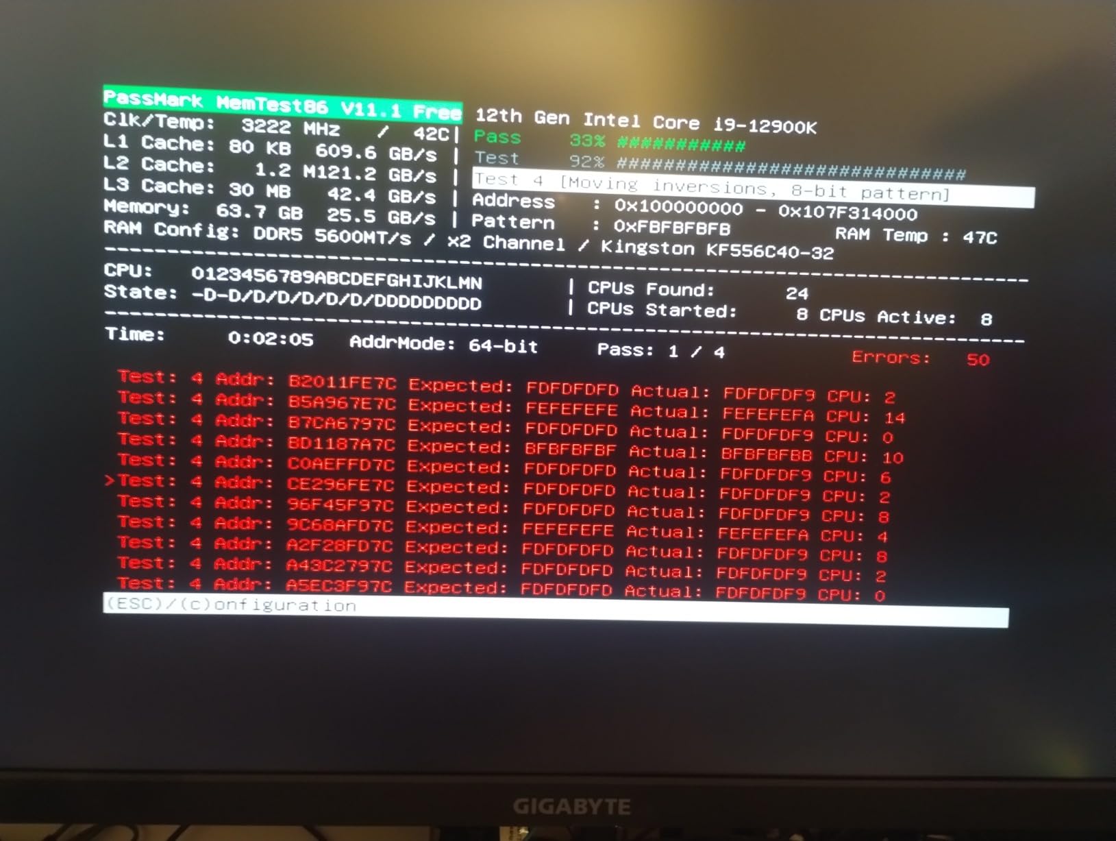 Kingston FURY Beast RGB 64GB 5600MT/s DDR5 CL40 DIMM Desktop Memory (Kit of 2) | Intel XMP 3.0 | Infrared Sync Technology | Overclocking Stability | KF556C40BBAK2-64 customer photo 1