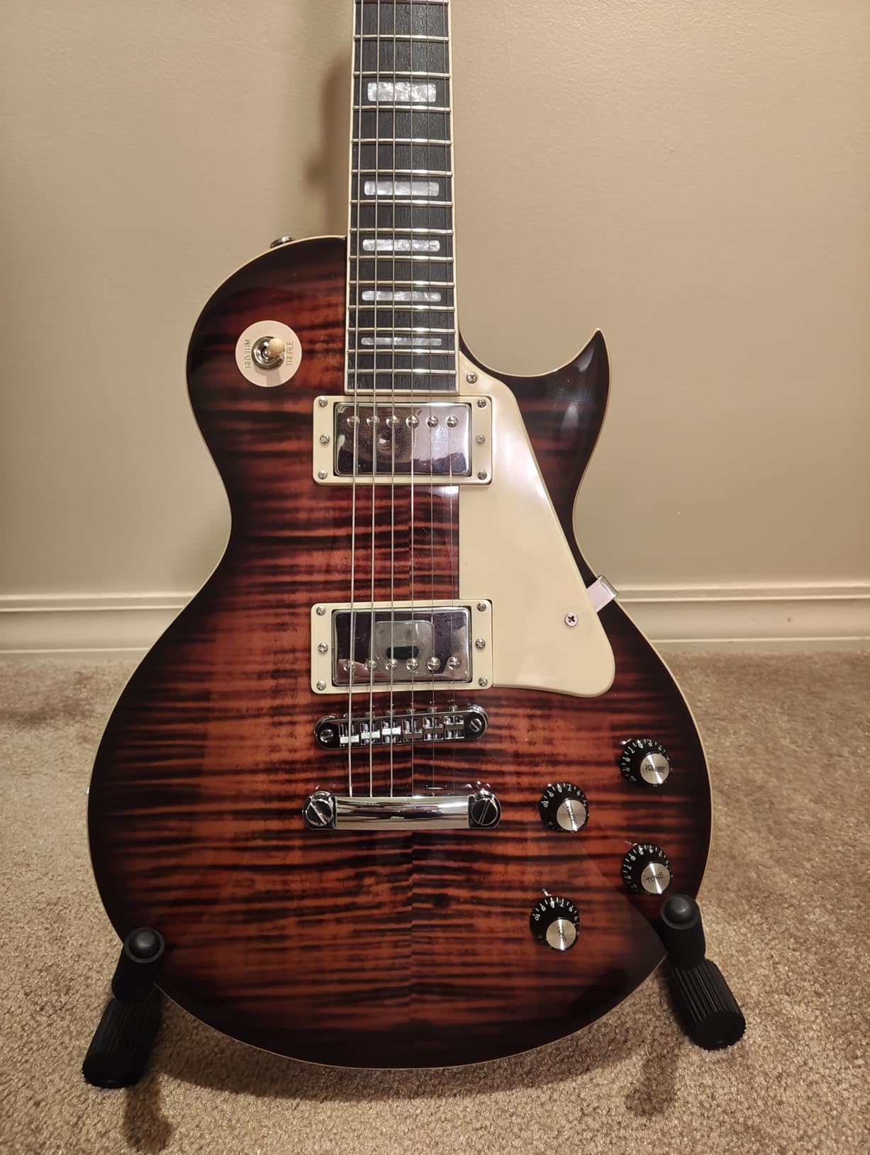 Grote Electric Guitar Solid Body LPYS-006 Maple Neck, Stainless Steel Frets, Ideal for All Levels, with Gigbag(Red) customer photo 2