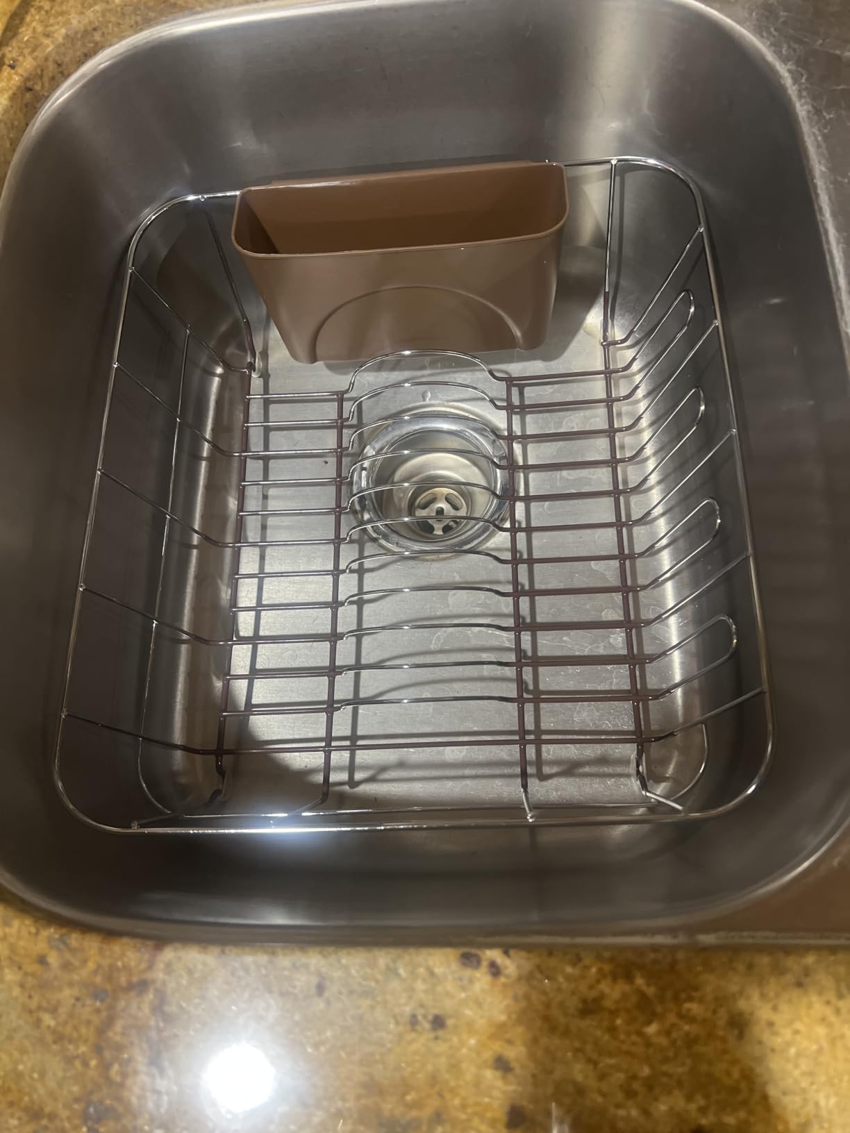 Dish Drying Rack & Cutlery Holder 2 Piece Set - Compact Sink-Fitting Dish Drainer with Rubberized Undercoating, Space-Saving Kitchen Organizer for Plates, Cups, Bowls & Utensils in Sink, Silver customer photo 2