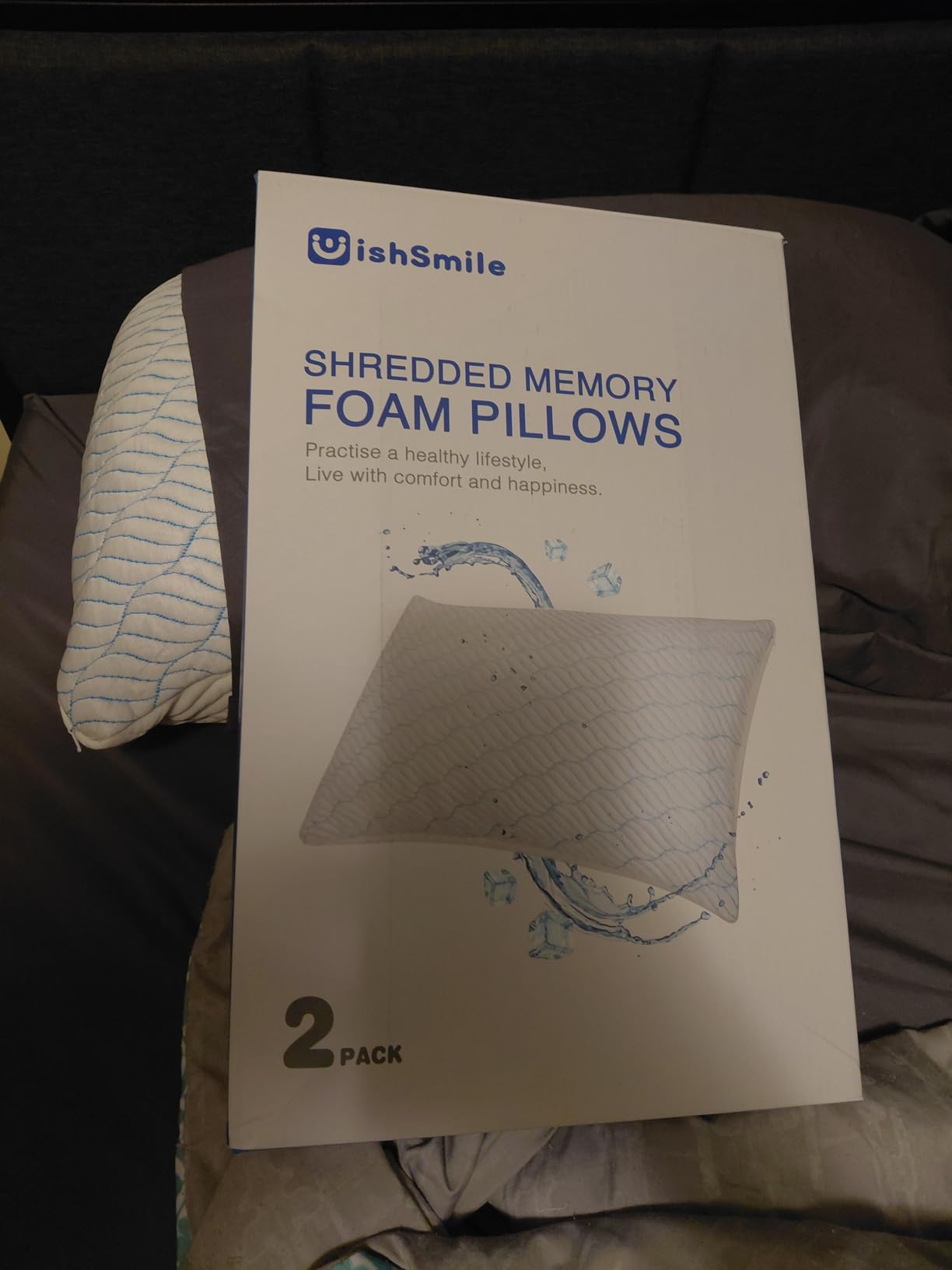 WISHSMILE Cooling Shredded Memory Foam Pillows Queen Size Set of 2 customer photo 1