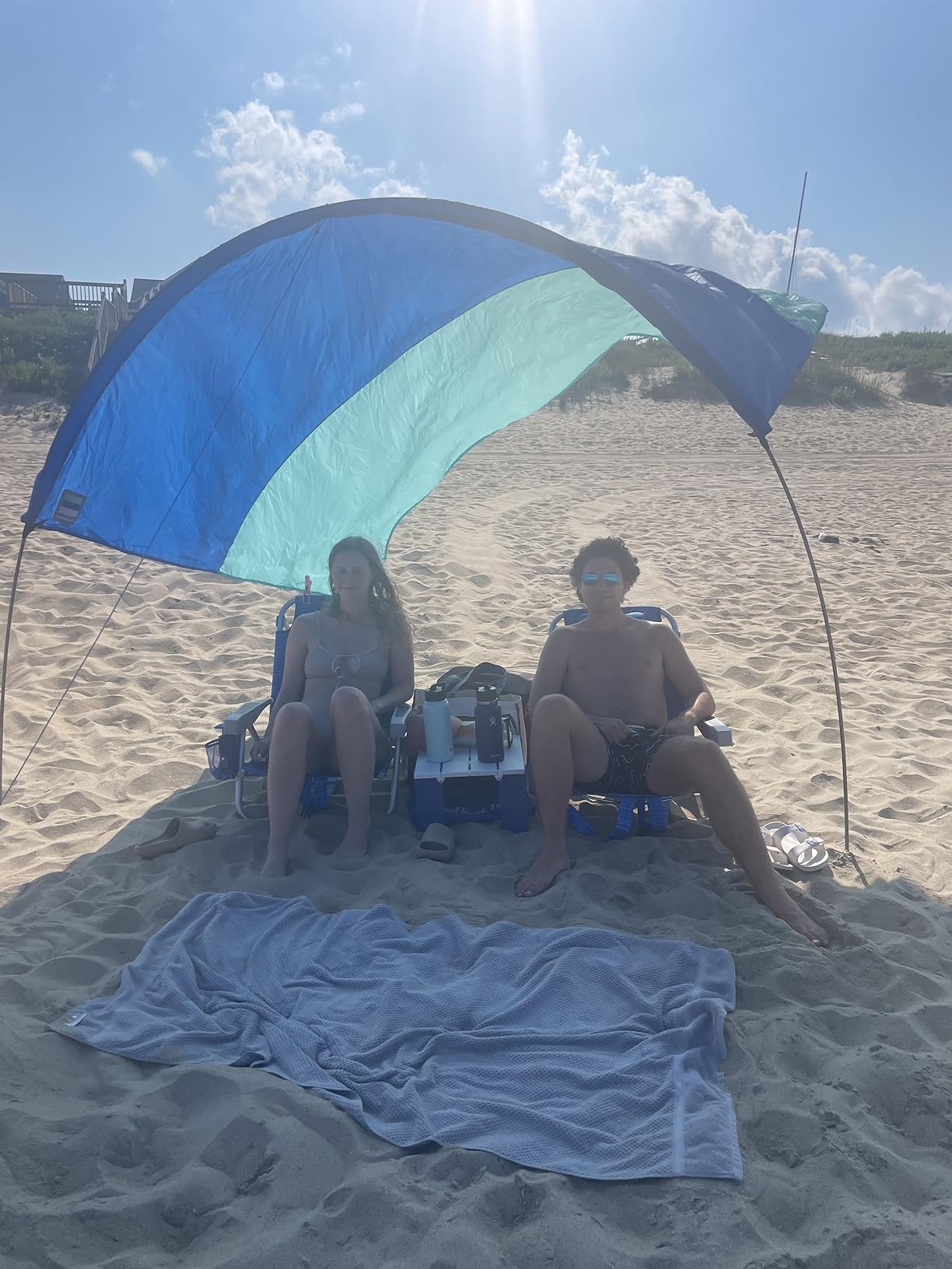 Shibumi Shade Quiet Canopy Version | Beach Tent | Sets Up in 3 Mins | 150 Sq. Ft. of Shade for up to 8 People | Includes Wind Assist | UPF 50+ Sun Protection customer photo 1