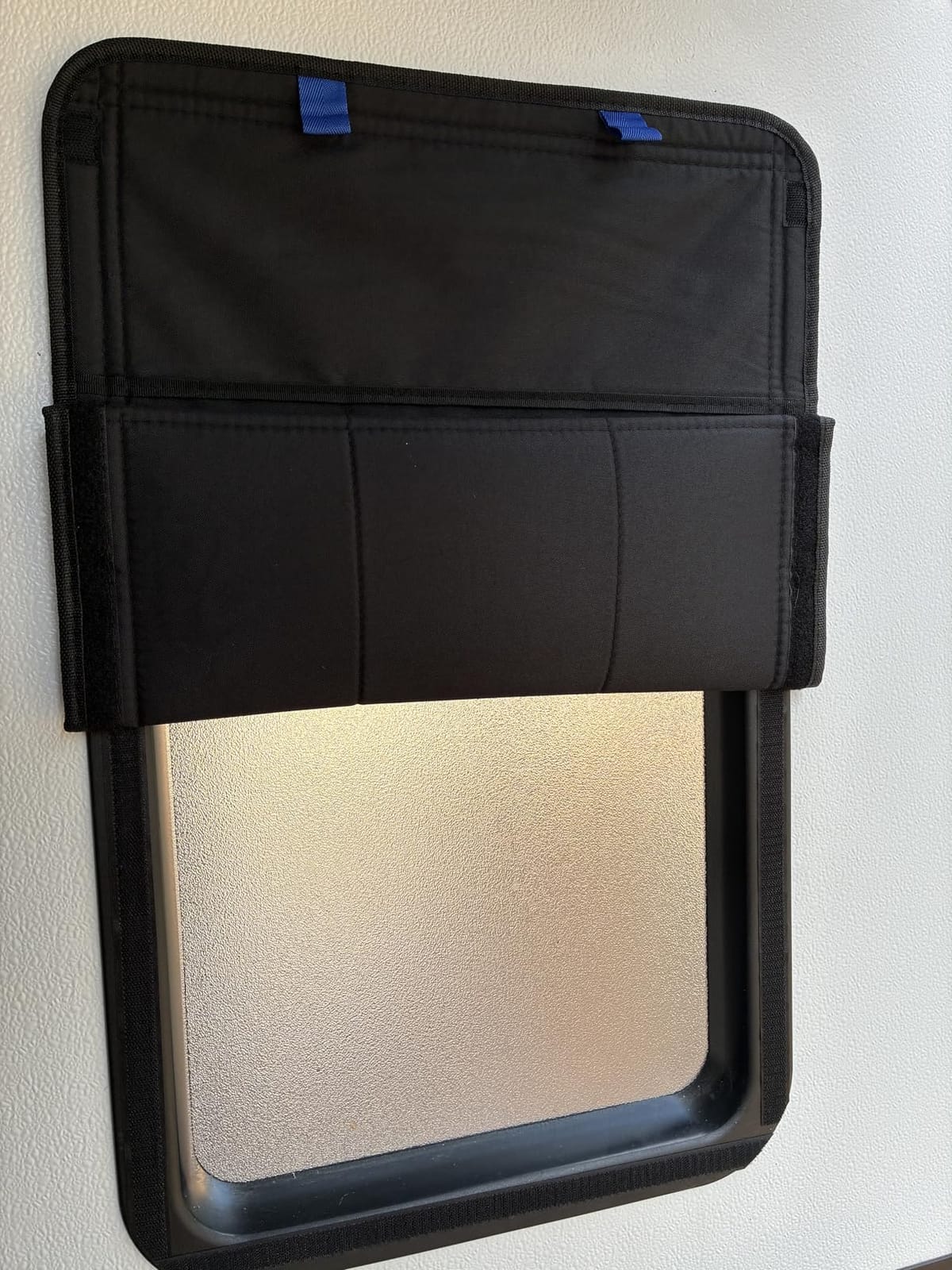 funomo RV Door Window Shade, New Model Foldable RV Blackout Window Cover, UV Rays Protection Camper Trailer Door Window Cover, Hook and Loop Fastener Waterproof Thickened Oxford Fabric (Black-B) customer photo 2