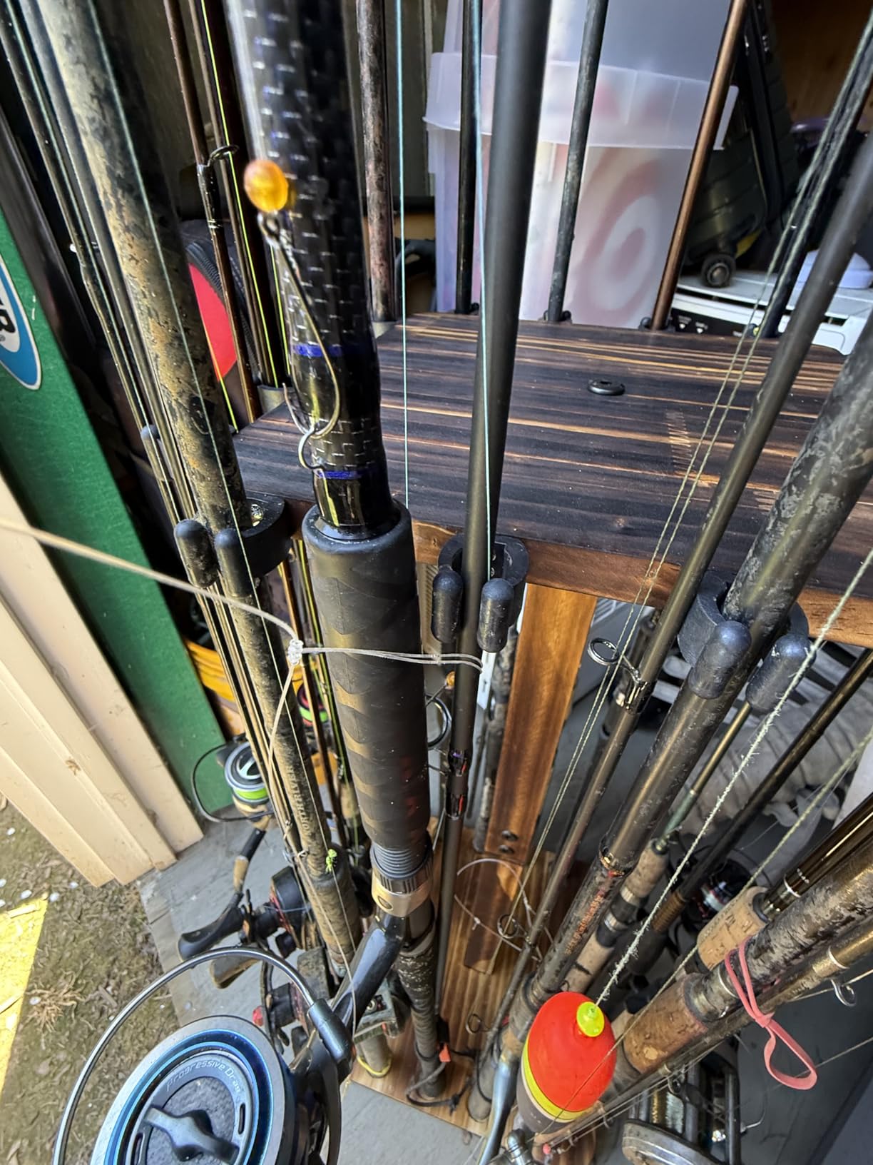 Ghosthorn Rotating Fishing Rod Holder for Garage,Wood Floor Stand Pole Rack customer photo 2