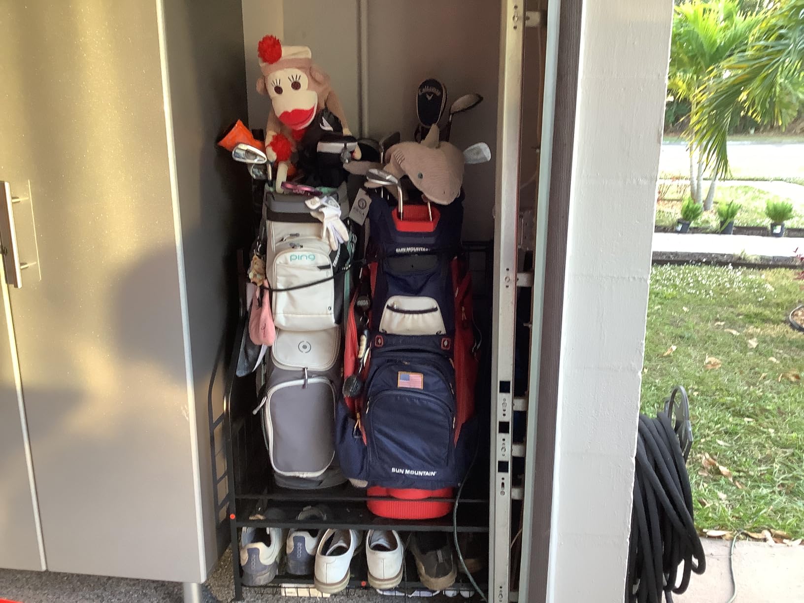 FHXZH Golf Bags Storage Garage Organizer - Golf Bag Stand for 2 Bag customer photo 2