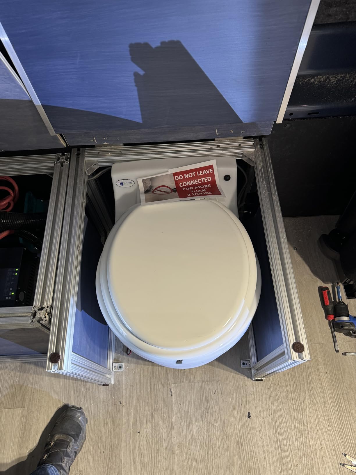 Dry Flush Toilet - Waterless, Portable, Self Contained and Easier to Use than an Incinerating or Composting Toilet. Great for Tiny Homes, Vans, Boats, Camping, RVs and Off Grid, LDPE, White customer photo 1
