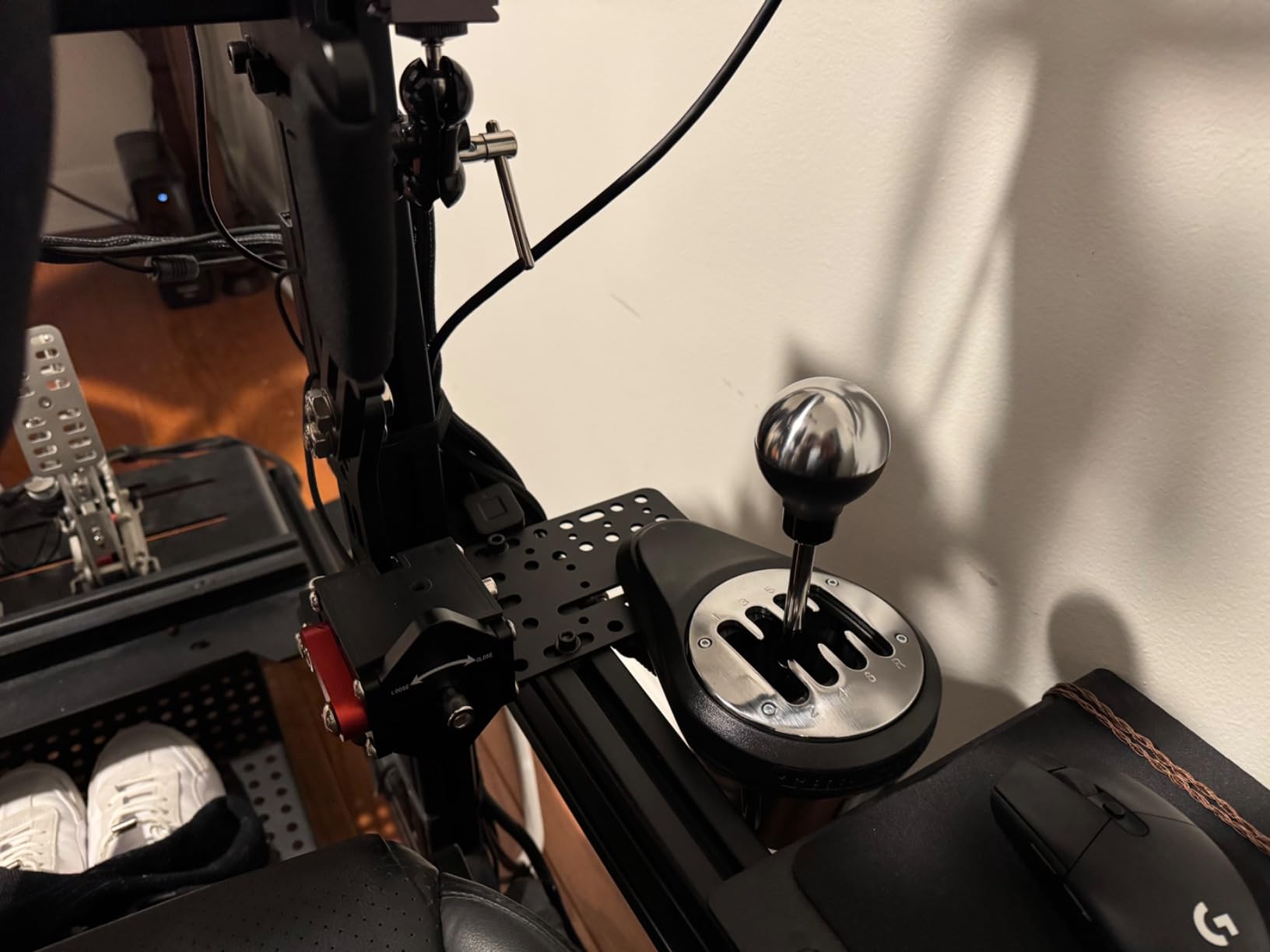 For Racing Game G25/27/29 T500 Windows 14 Bit Pc Usb Game Handbrake Sim Card,Compatible with Logitech Driving Force Shifter, Thrustmaster TH8A Shifter,Universal Desk/Chair Mount Bracket Plate customer photo 2