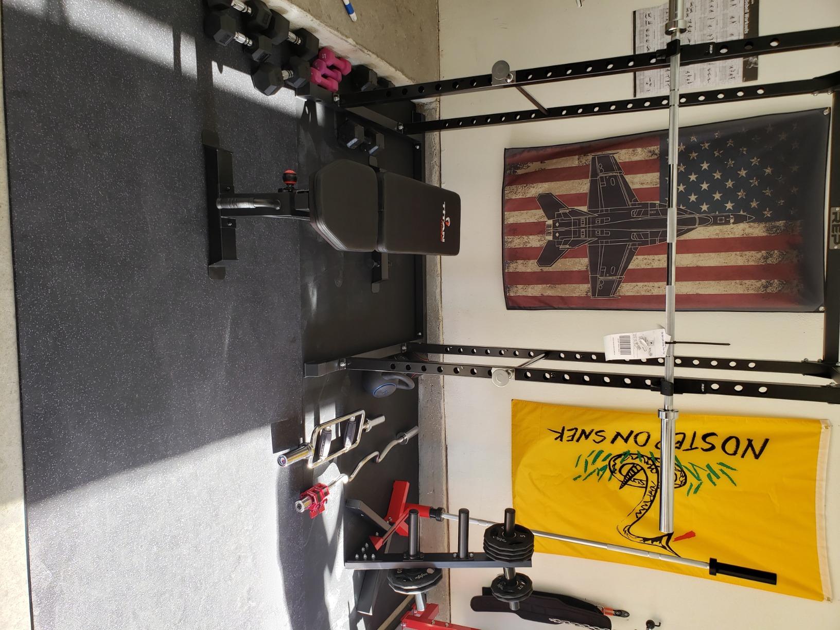 American Floor Mats 3/8in (9mm) Thick Solid Black 4' x 5' Heavy Duty Rubber Rolls, Protective Exercise Mats, Home Gym Rubber Flooring customer photo 1