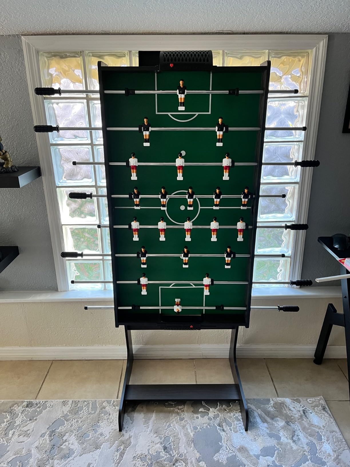 SereneLife Folding Foosball Table, 4' x 2' Full Competition Size Foldable Space Saving Table Soccer for Home, Arcade Game Room, for Indoor or Outdoor, Family Game Night, Perfect for Kids and Adults customer photo 1