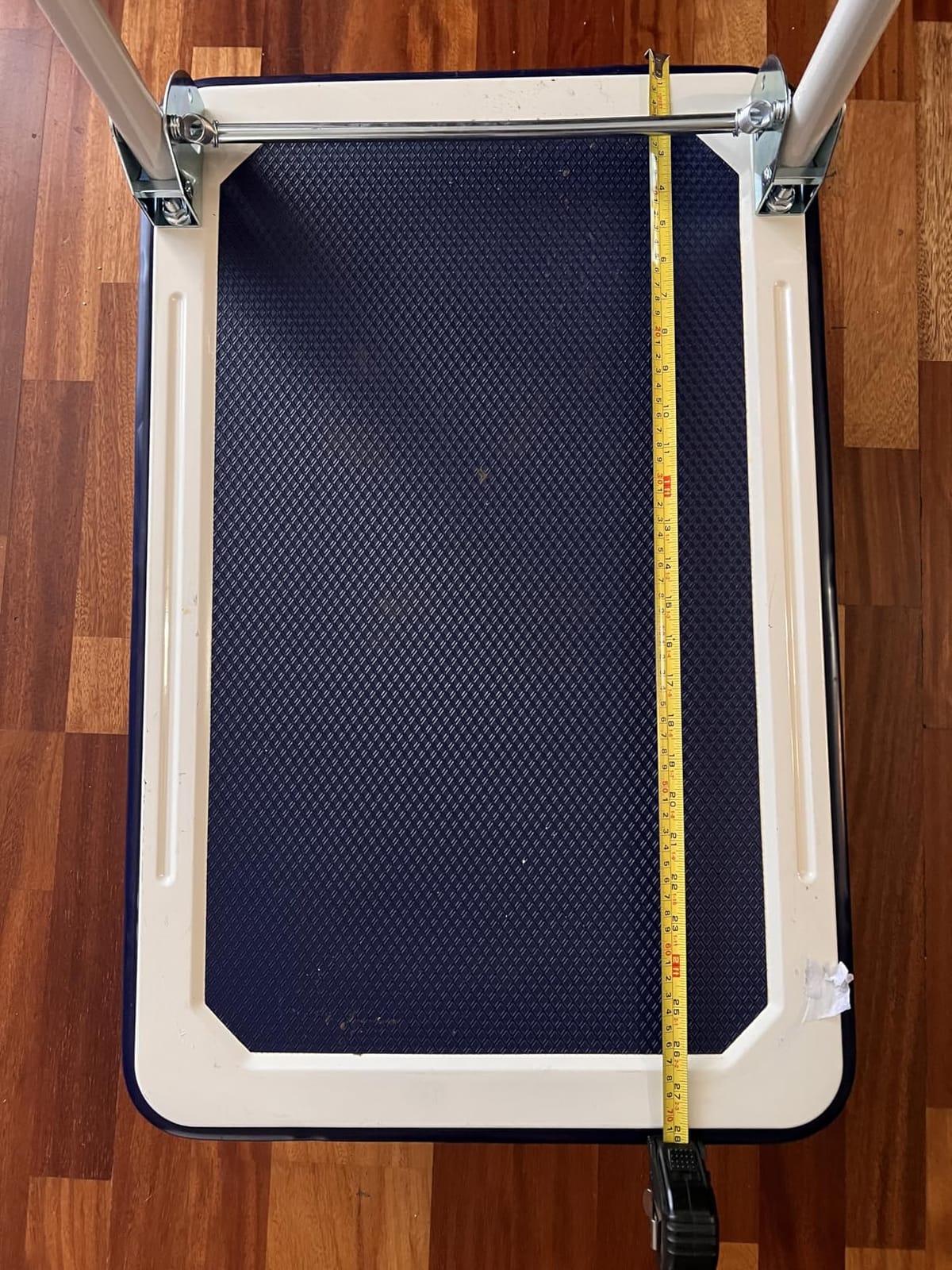 Heavy Duty Foldable Push Cart Dolly | 330 lbs. Capacity | Upgraded Collapsible Hand Truck Folding Platform with Swivel Wheels | Flat Bed Moving Wagon | Space Saving Push Handle (Blue) customer photo 2