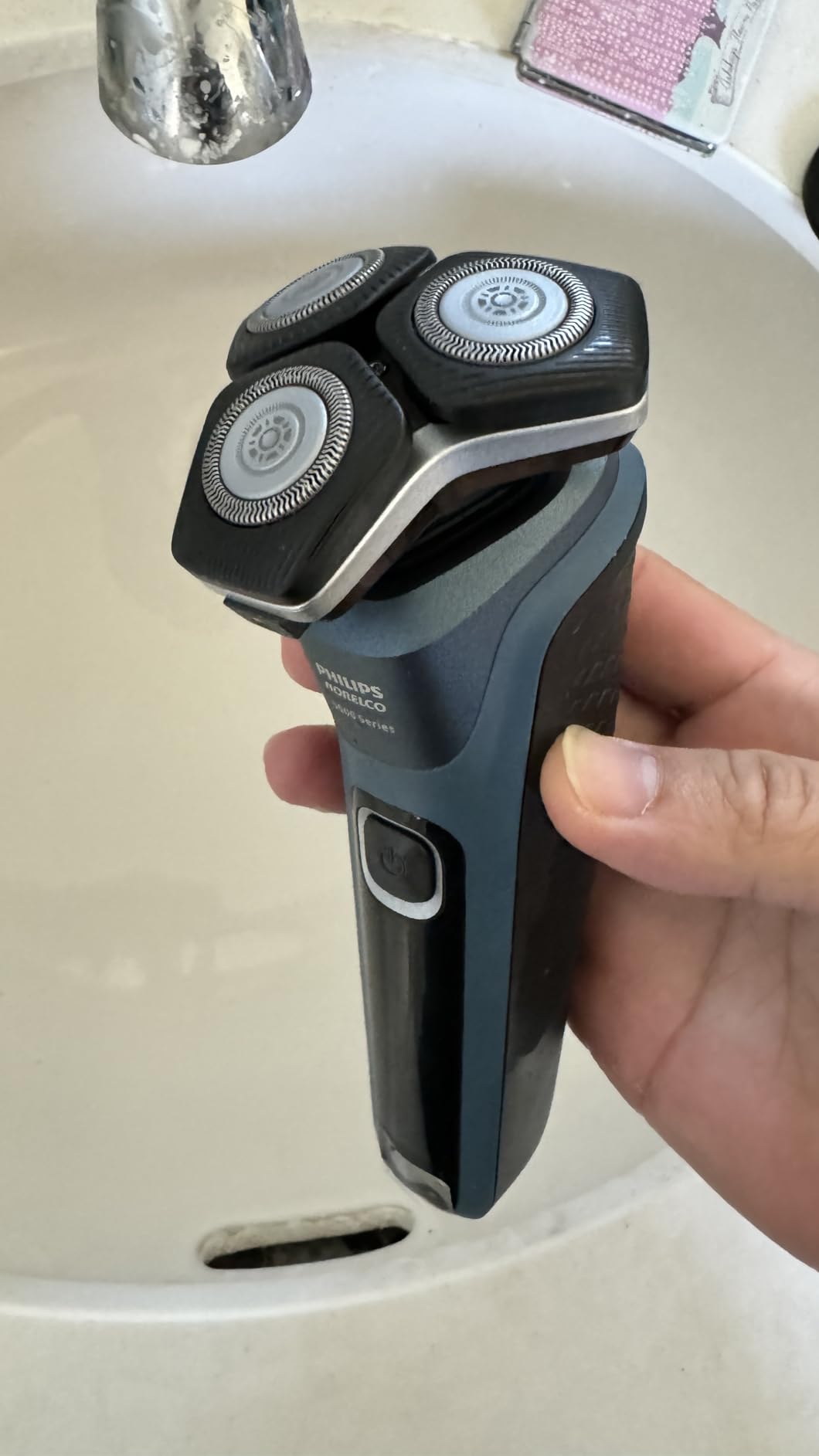Philips Norelco 5400 Electric Shaver, Storm Blue | 45 Self Sharpening SteelPrecision Blades, 360° Flexible Heads, SenseIQ Technology, LED Display, Pop-up Trimmer, S5880/81 customer photo 2