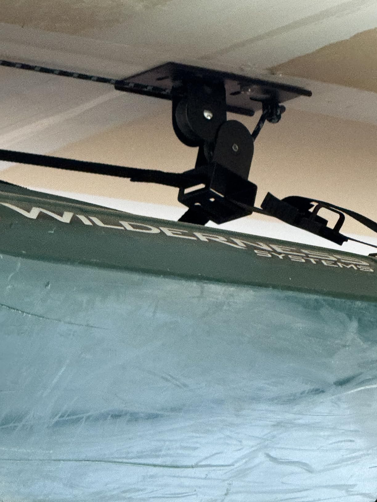 Teal Triangle Pulley Hoist for Kayak, Canoe and Paddleboards, Holds 150 lb customer photo 1