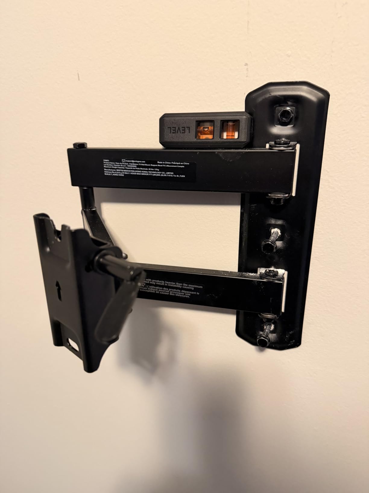 Perlegear Full Motion TV Mount for 26-65 inch TVs up to 82 lbs | Swivel Articulating Corner TV Wall mount with Tool-Free, Single Stud Wall Mount TV bracket, Max VESA 400x400mm PGMF3 customer photo 1