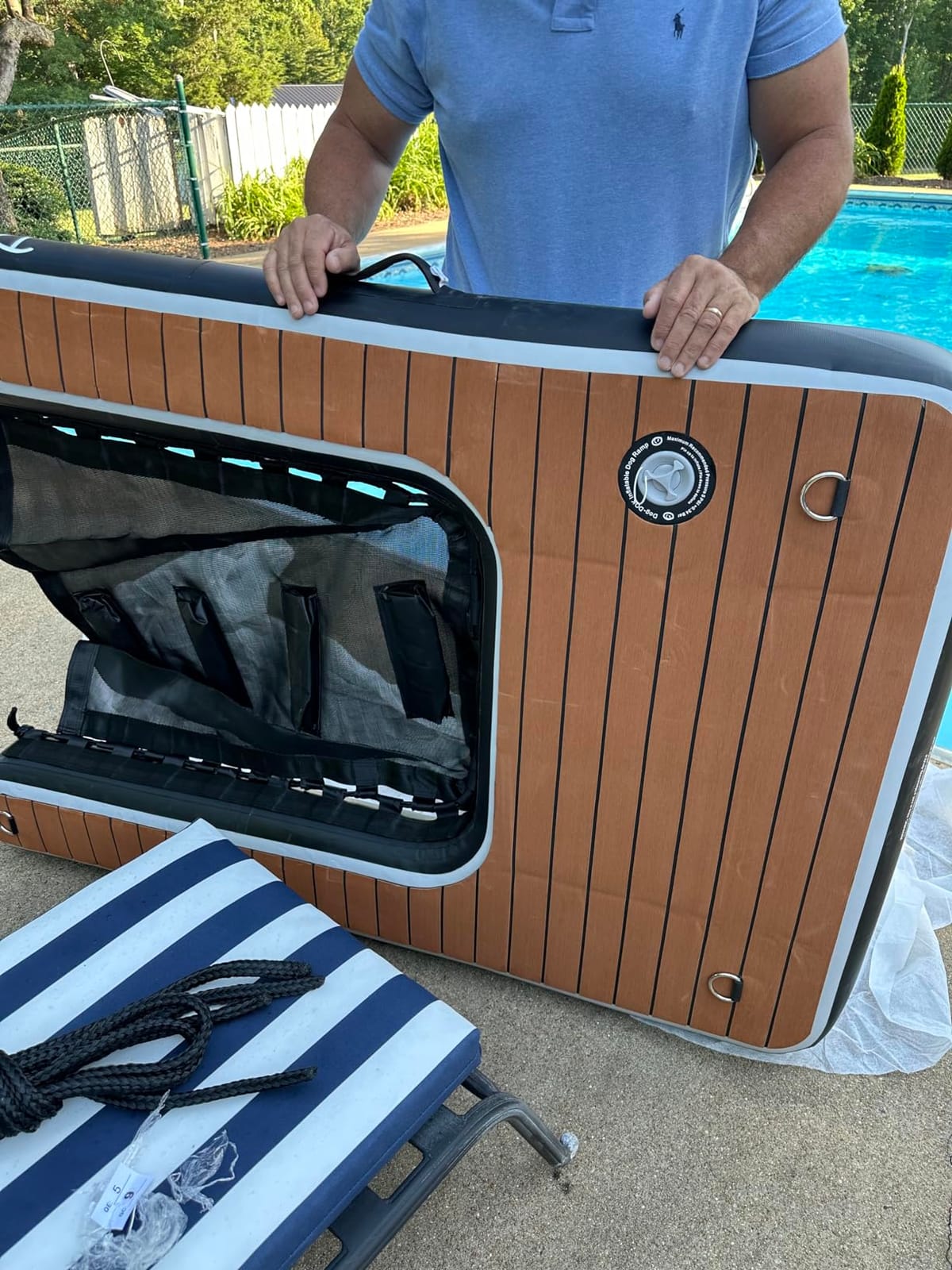DOK Dog-DOK Inflatable Dock Platform: Safe & Easy Water Access for Dogs Up to 250 lbs; Floating Non-Slip EVA Foam with Dog Boat Ramp for Pool, Dock, & Lake | Military Grade & High Visibility customer photo 1
