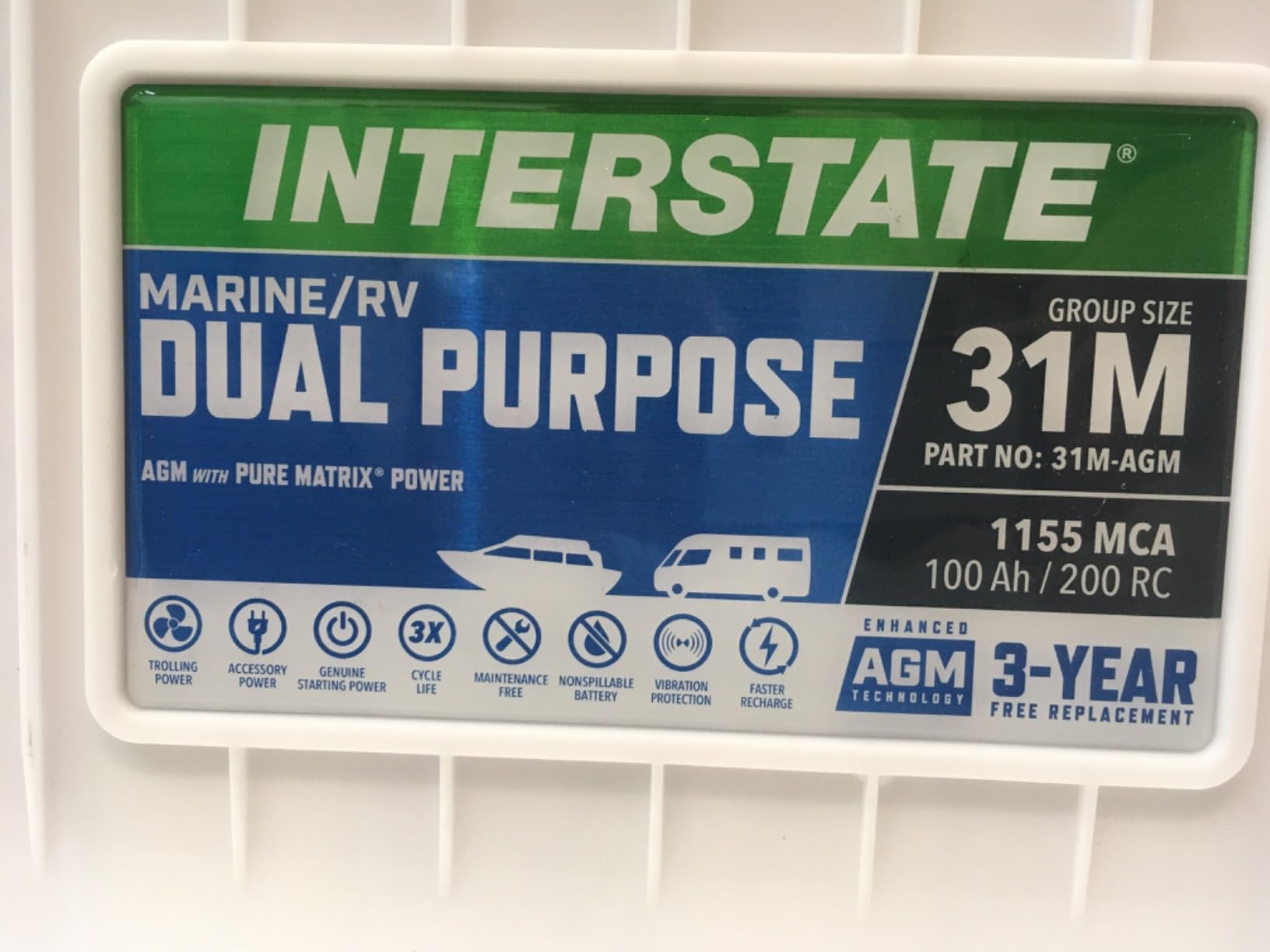 Interstate Batteries Marine/RV Battery 12V 100Ah 925CCA Group 31M AGM customer photo 2